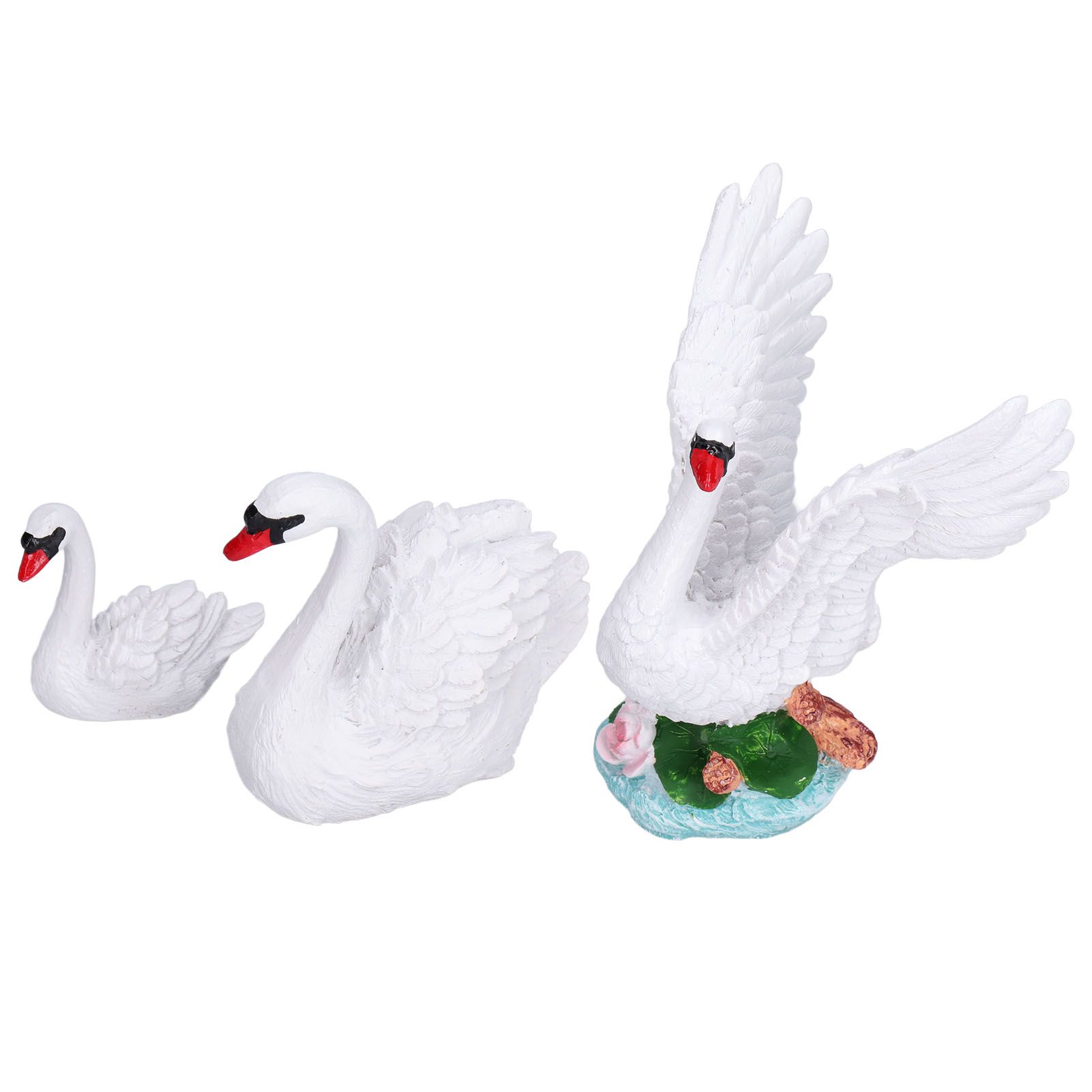 3pcs Resin Swan Ornaments Simulation Decorative Swan Figurine for Miniature view 9