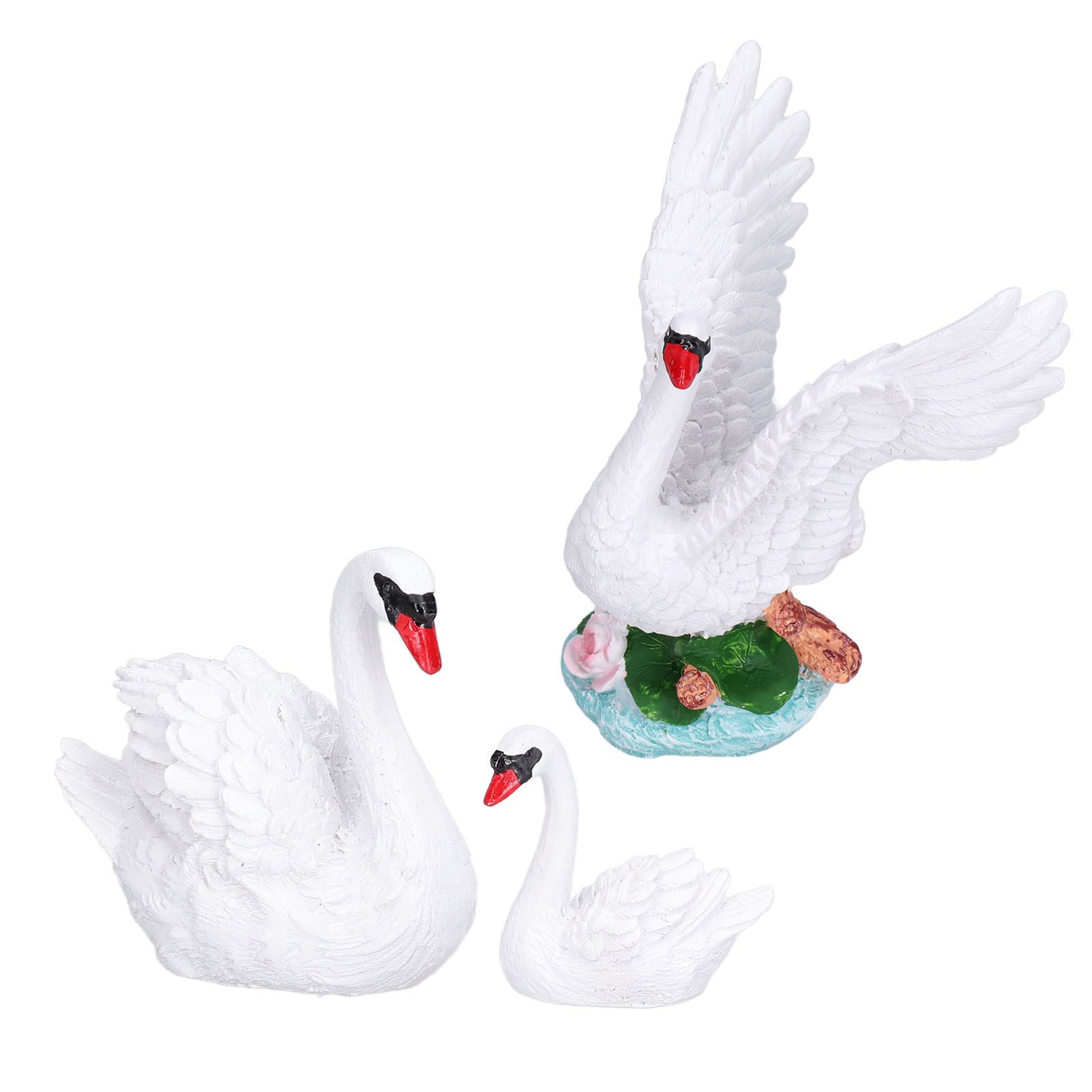 3pcs Resin Swan Ornaments Simulation Decorative Swan Figurine for Miniature view 10