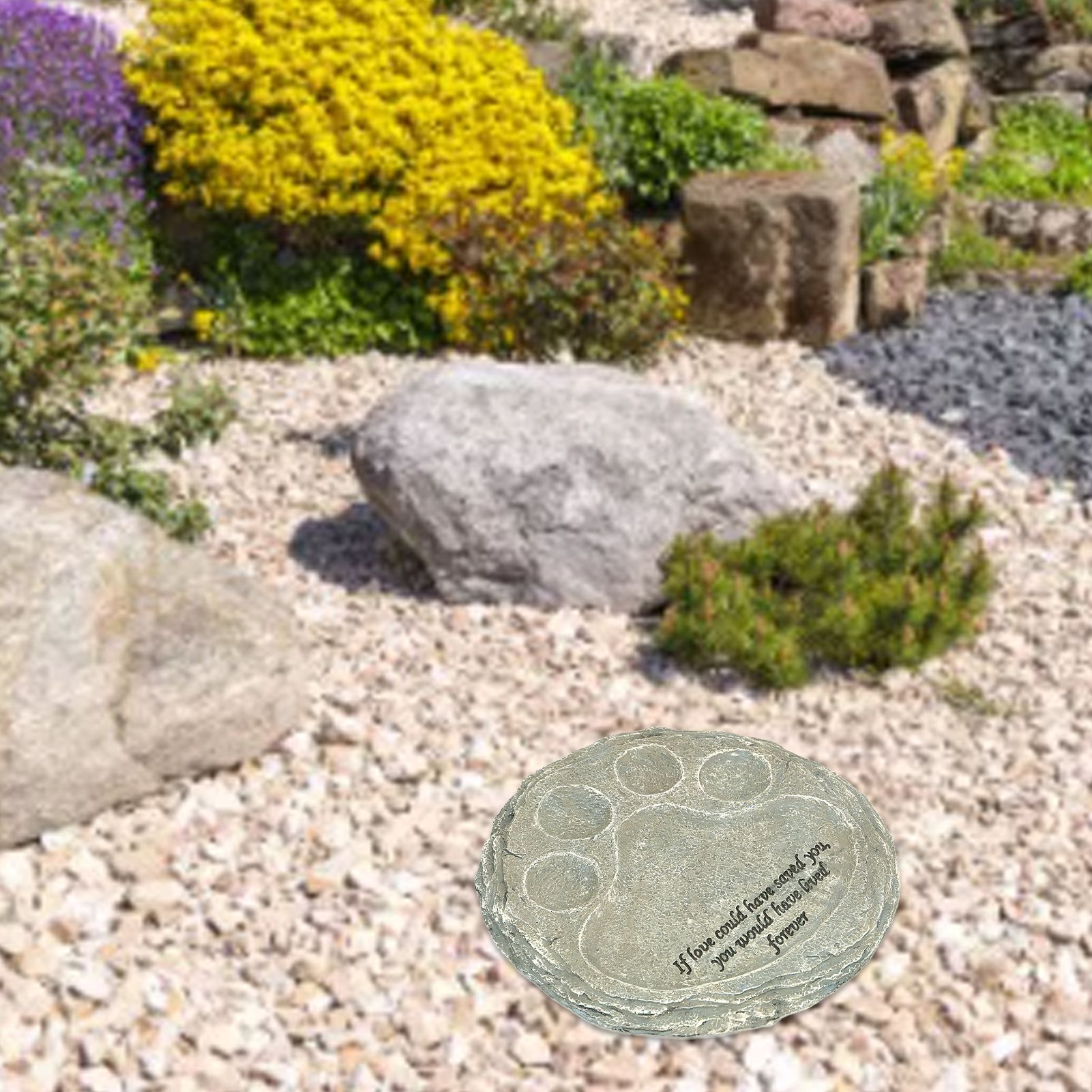 Pet Memorial Stone Resin Garden Memorial Tombstone Dog Cat Gravestone for Lawn view 12