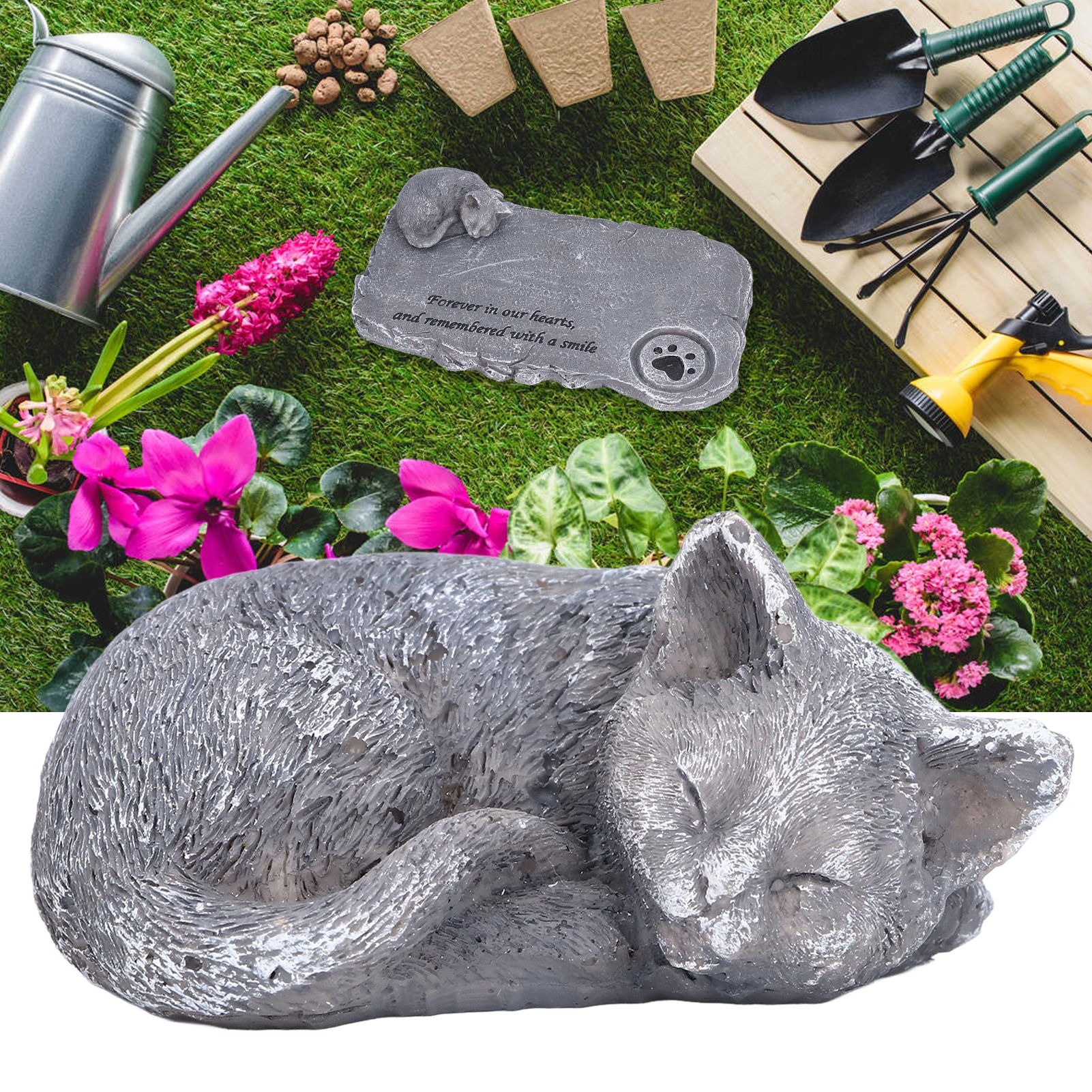Pet Memorial Tombstone Weatherproof Resin Pet Memorial Garden Stone for Garden view 11