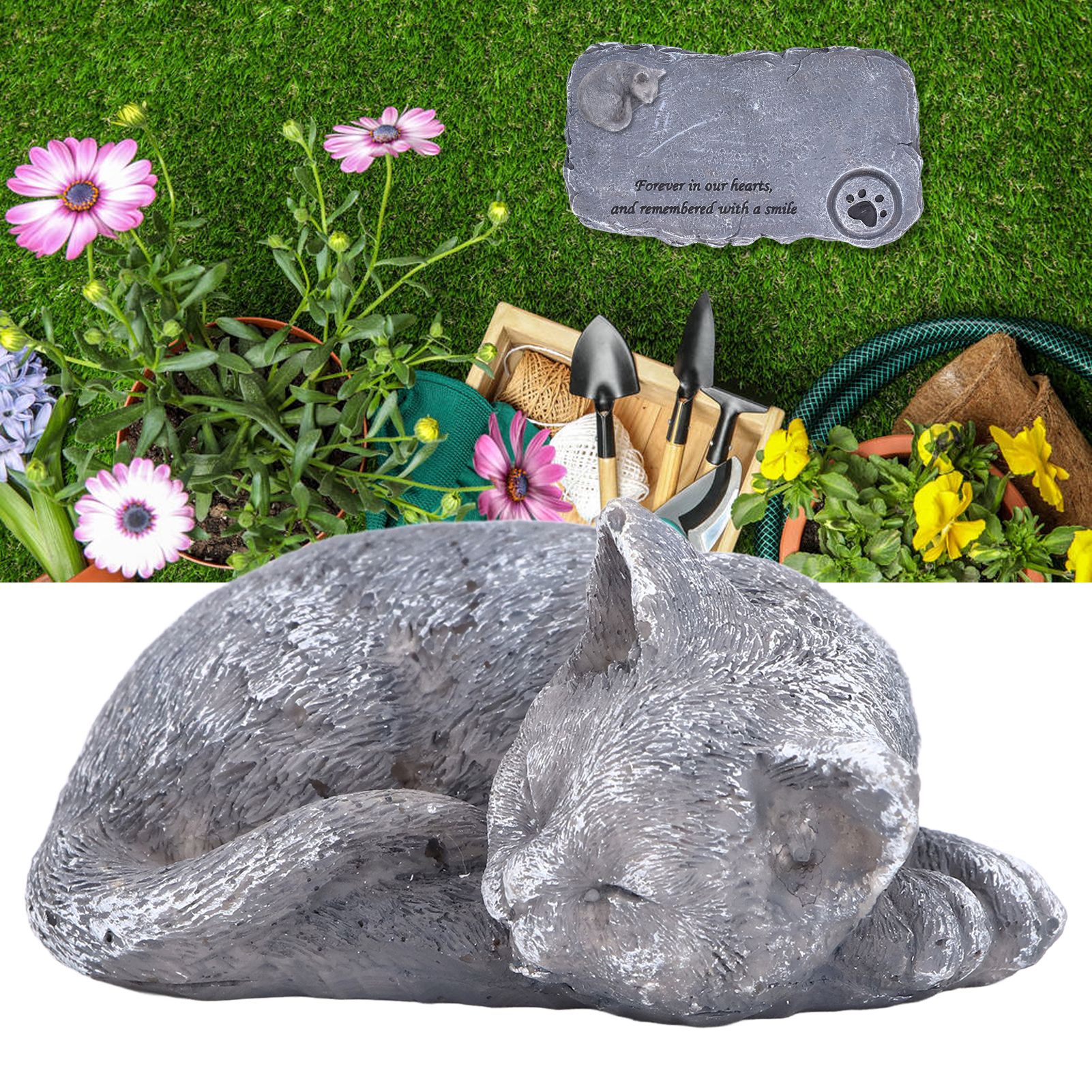 Pet Memorial Tombstone Weatherproof Resin Pet Memorial Garden Stone for Garden view 12