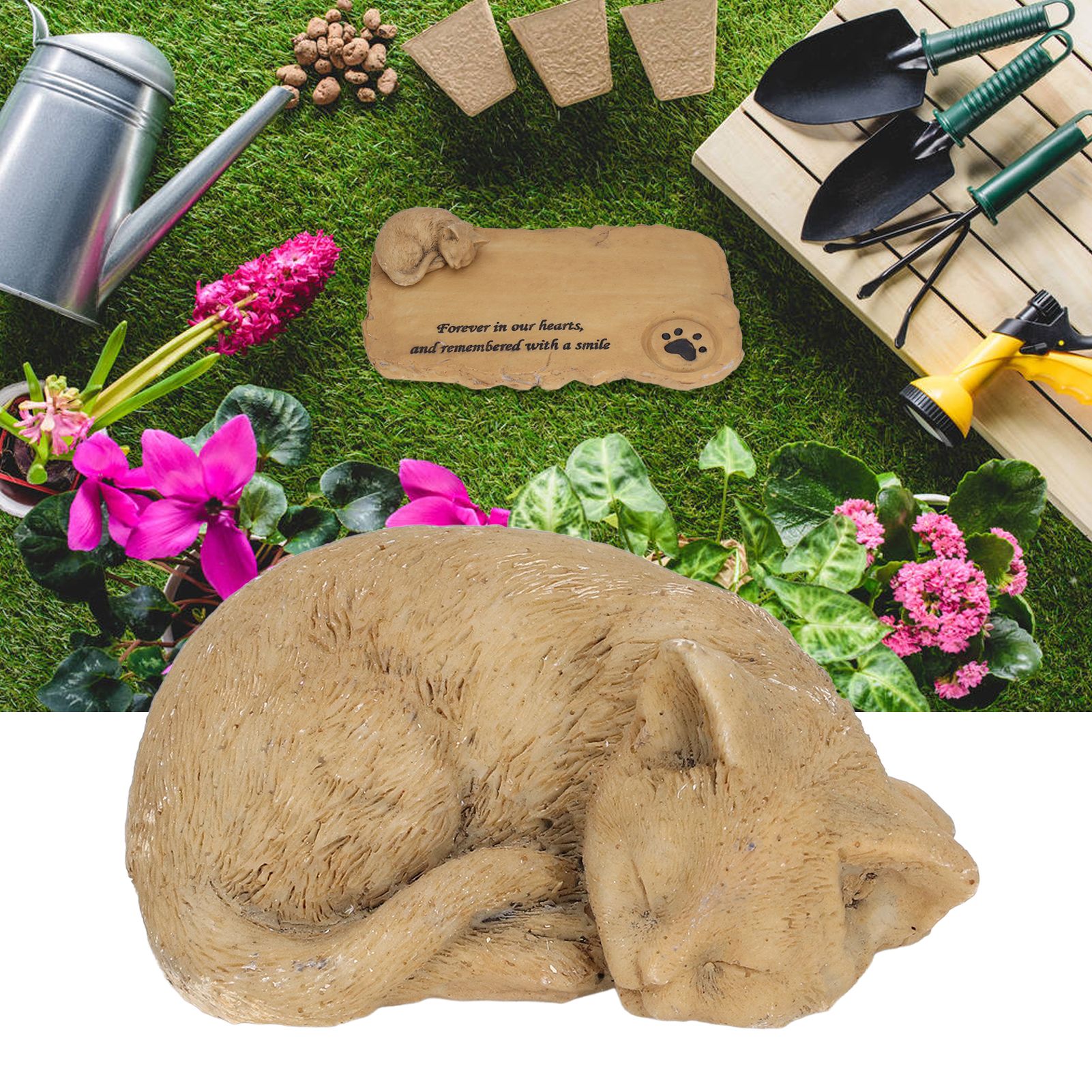 Pet Memorial Tombstone Weatherproof Resin Pet Memorial Garden Stone for Garden view 11