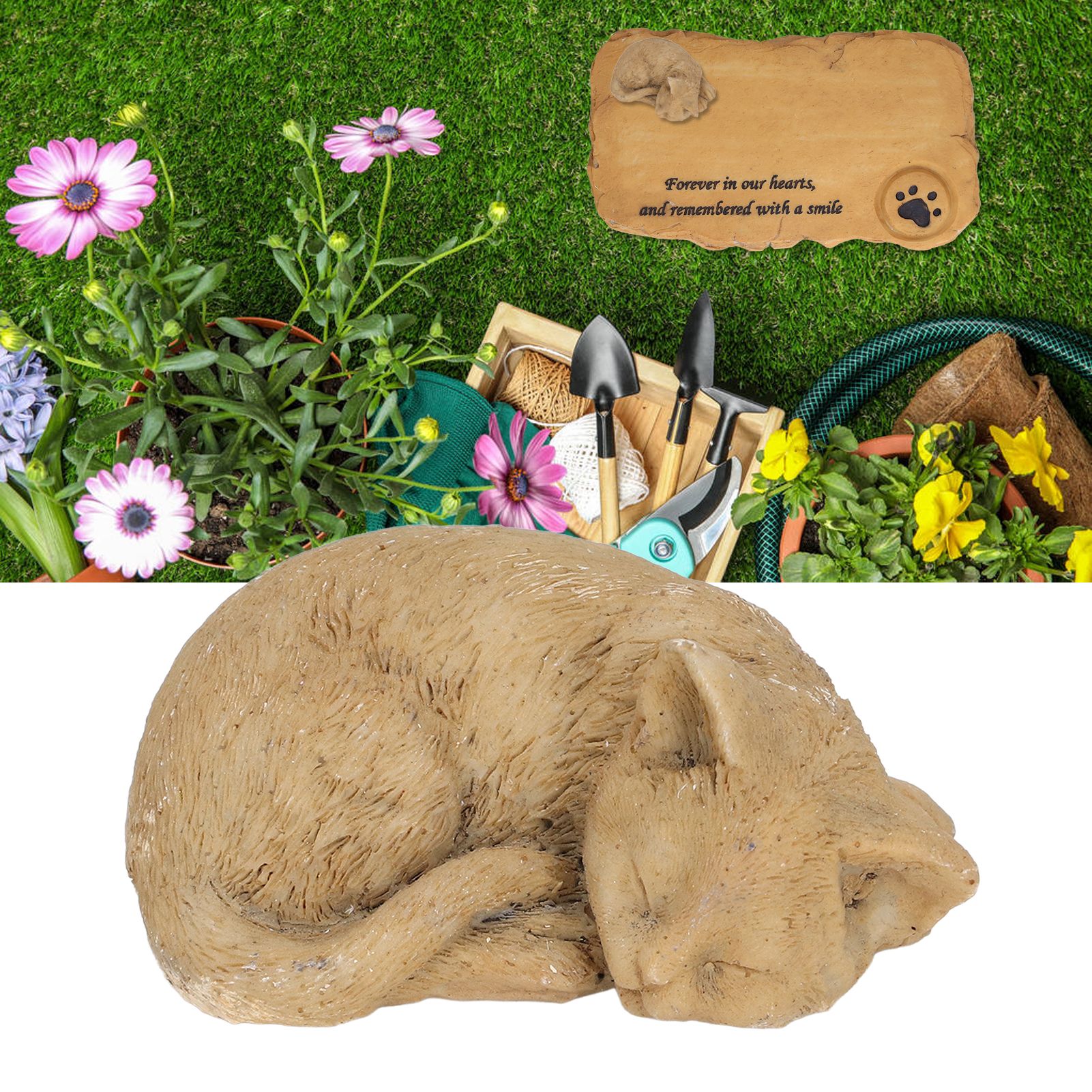 Pet Memorial Tombstone Weatherproof Resin Pet Memorial Garden Stone for Garden view 12