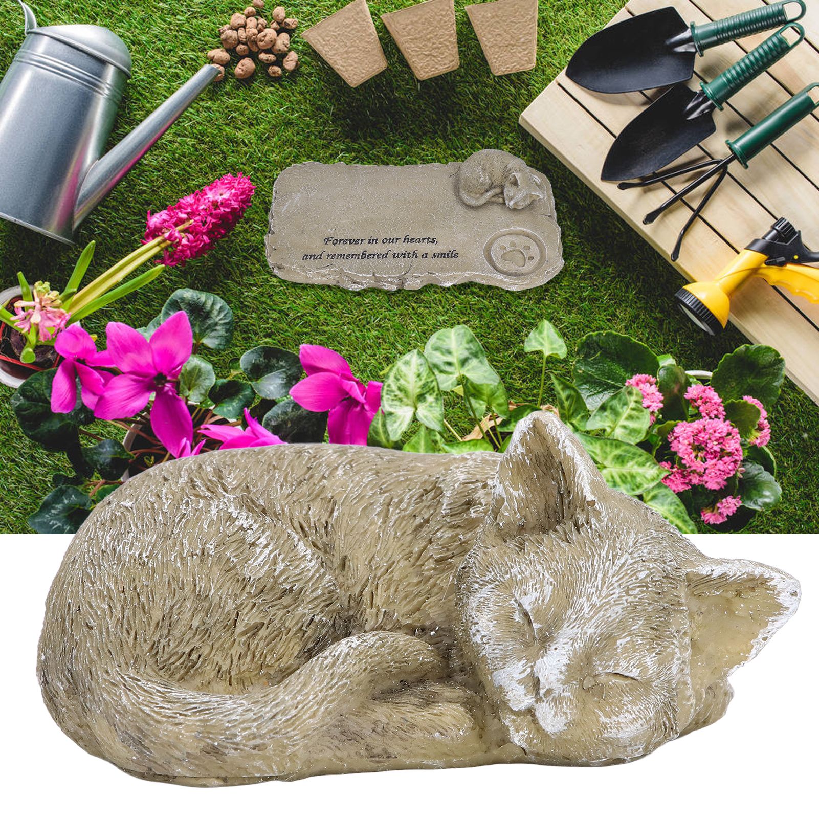 Pet Memorial Tombstone Weatherproof Resin Pet Memorial Garden Stone for Garden view 11