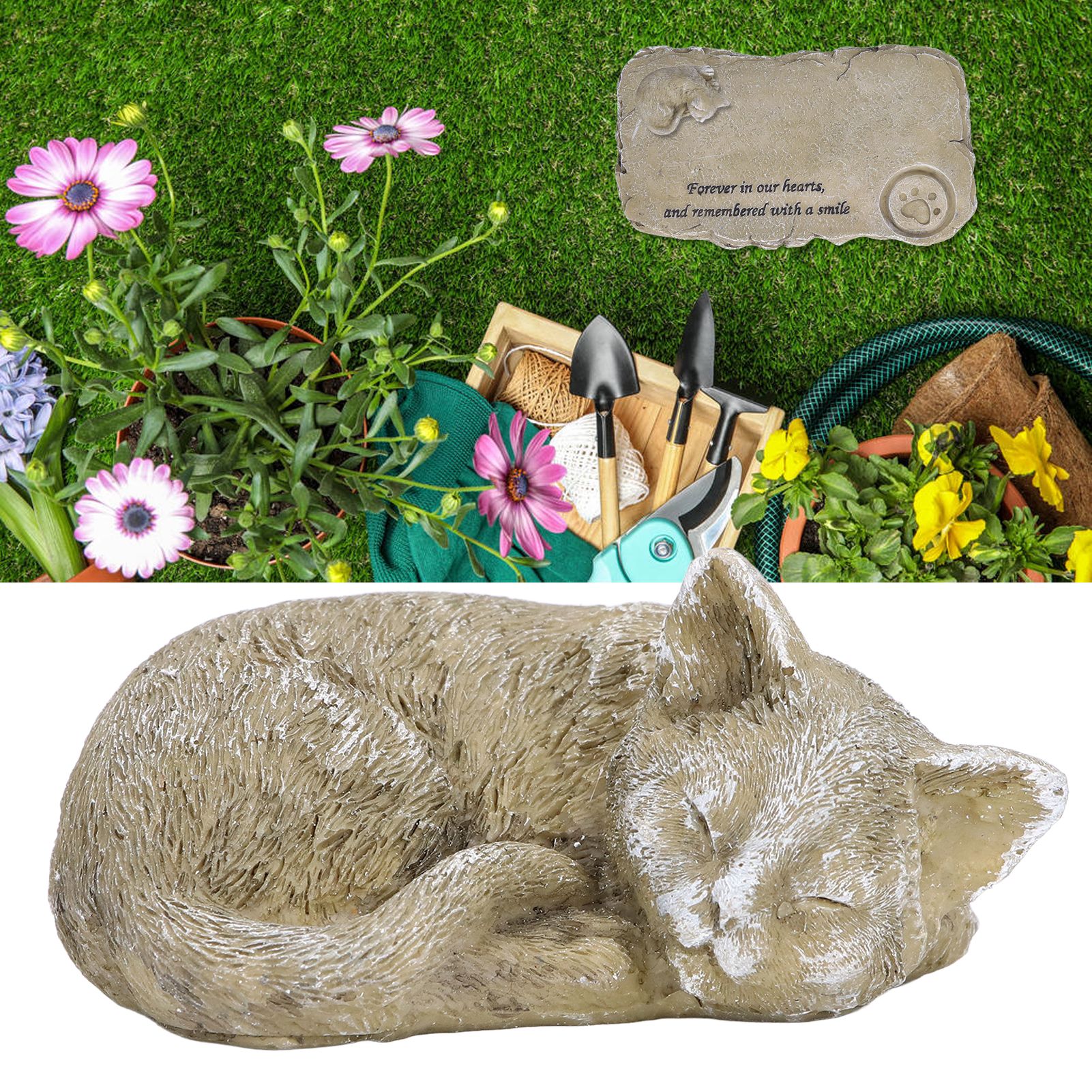 Pet Memorial Tombstone Weatherproof Resin Pet Memorial Garden Stone for Garden view 12
