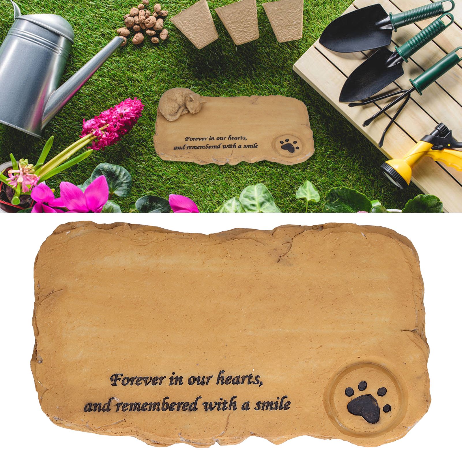 Pet Memorial Tombstone Weatherproof Resin Pet Memorial Garden Stone for Garden view 11
