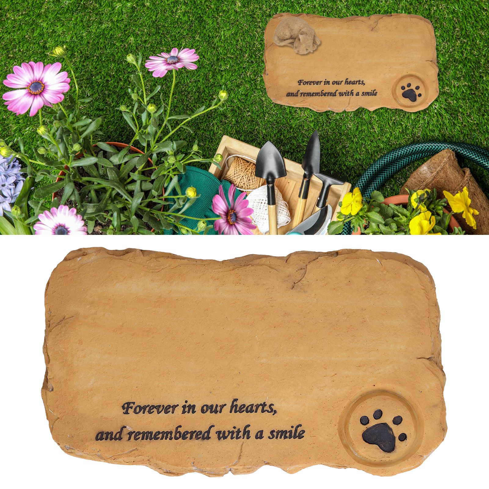 Pet Memorial Tombstone Weatherproof Resin Pet Memorial Garden Stone for Garden view 12