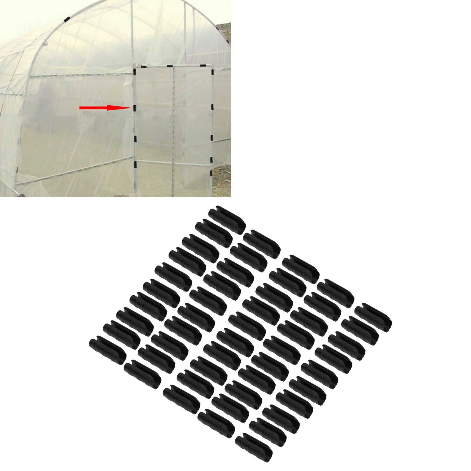 50PCS 10cm Greenhouse Film Clamp Heat Resistant Tube Clip Gardening Frame Pipe view 11
