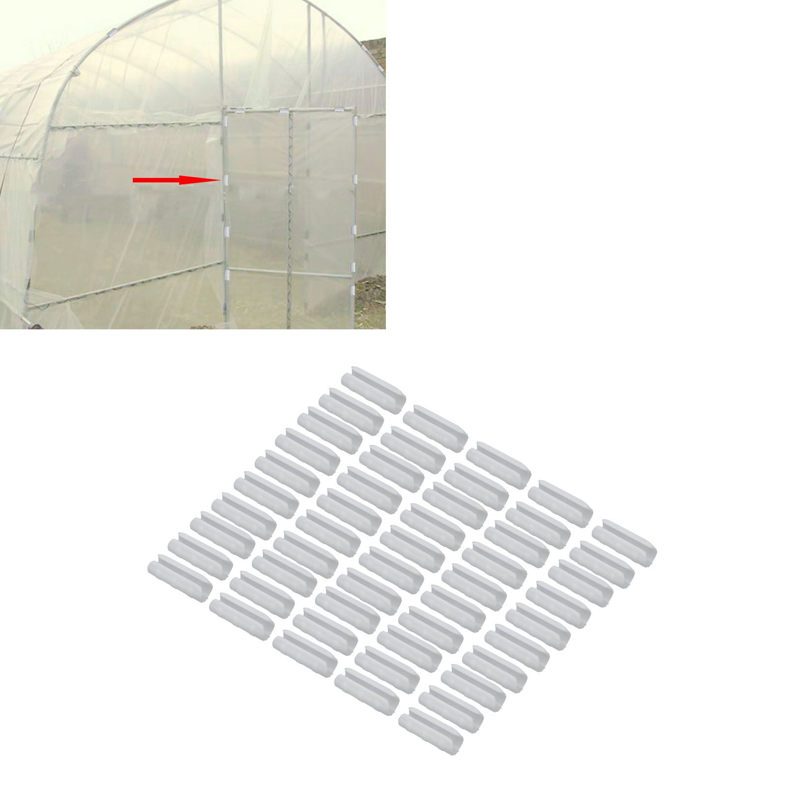 50PCS 10cm Greenhouse Film Clamp Heat Resistant Tube Clip Gardening Frame Pipe view 11