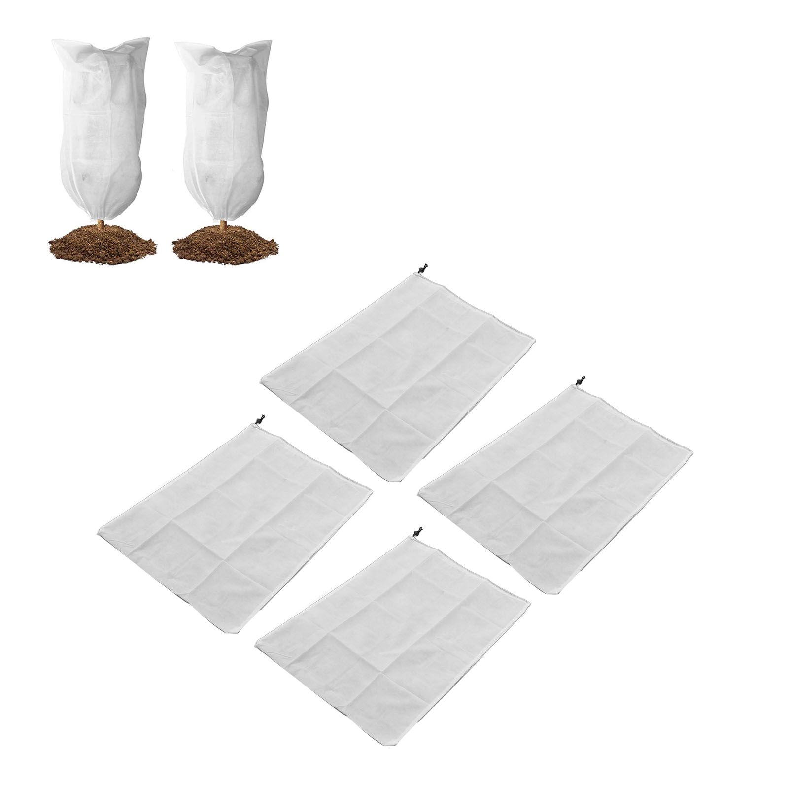 4pcs Plant Covers Reusable Winter Frost Protection Bag with Drawstring for view 11