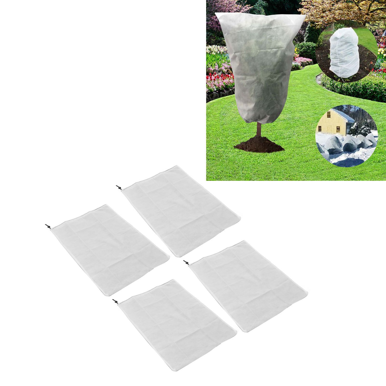 4pcs Plant Covers Reusable Winter Frost Protection Bag with Drawstring for view 12