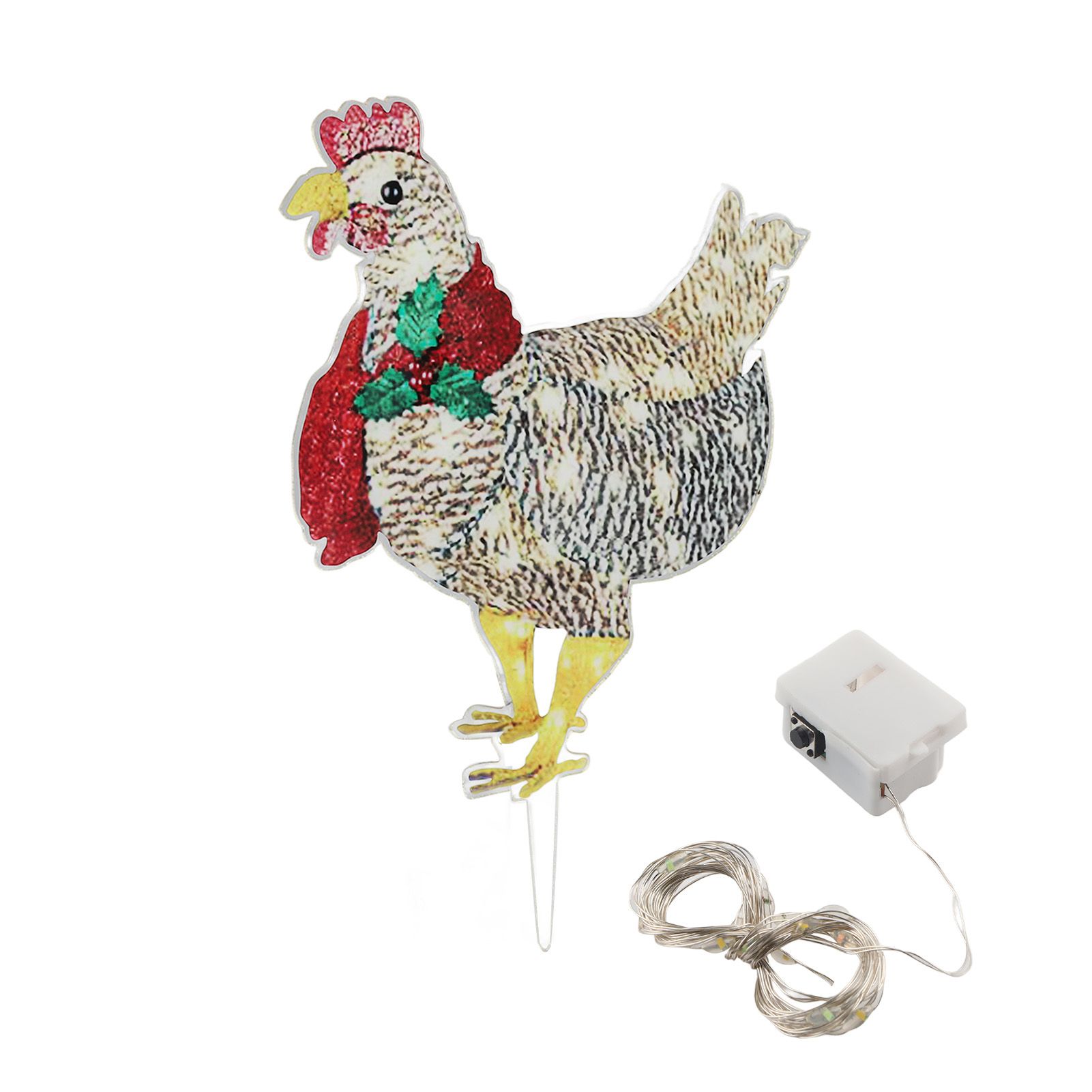Christmas Chicken Shape Decorative LED Lights Light Up Christmas Decor with — image 1