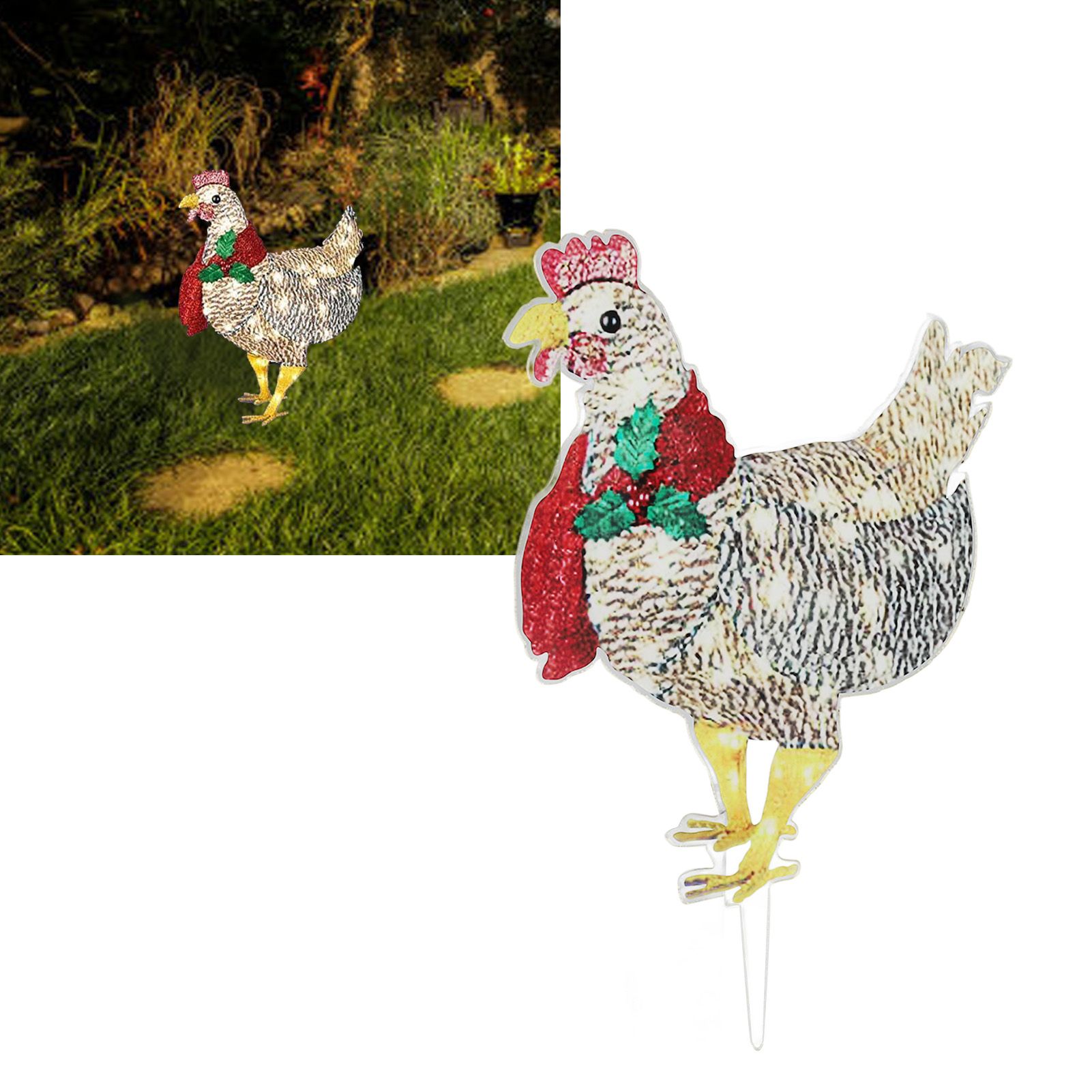 Christmas Chicken Shape Decorative LED Lights Light Up Christmas Decor with view 11