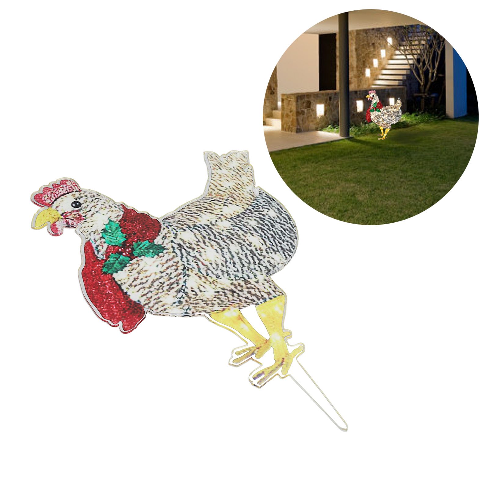 Christmas Chicken Shape Decorative LED Lights Light Up Christmas Decor with view 12