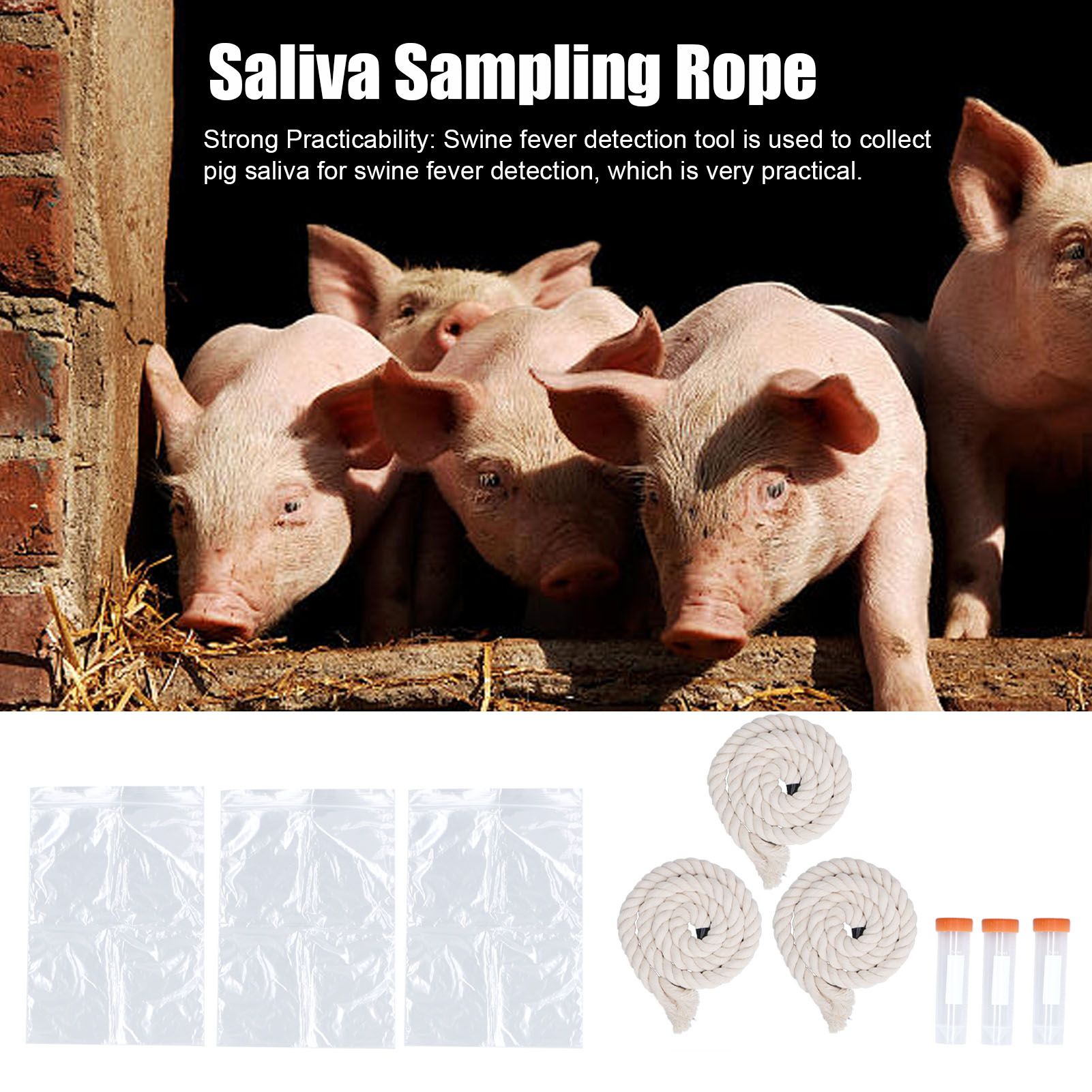 3Sets Saliva Sampling Rope Strong Practicability Complete Tools Soft Cotton view 13