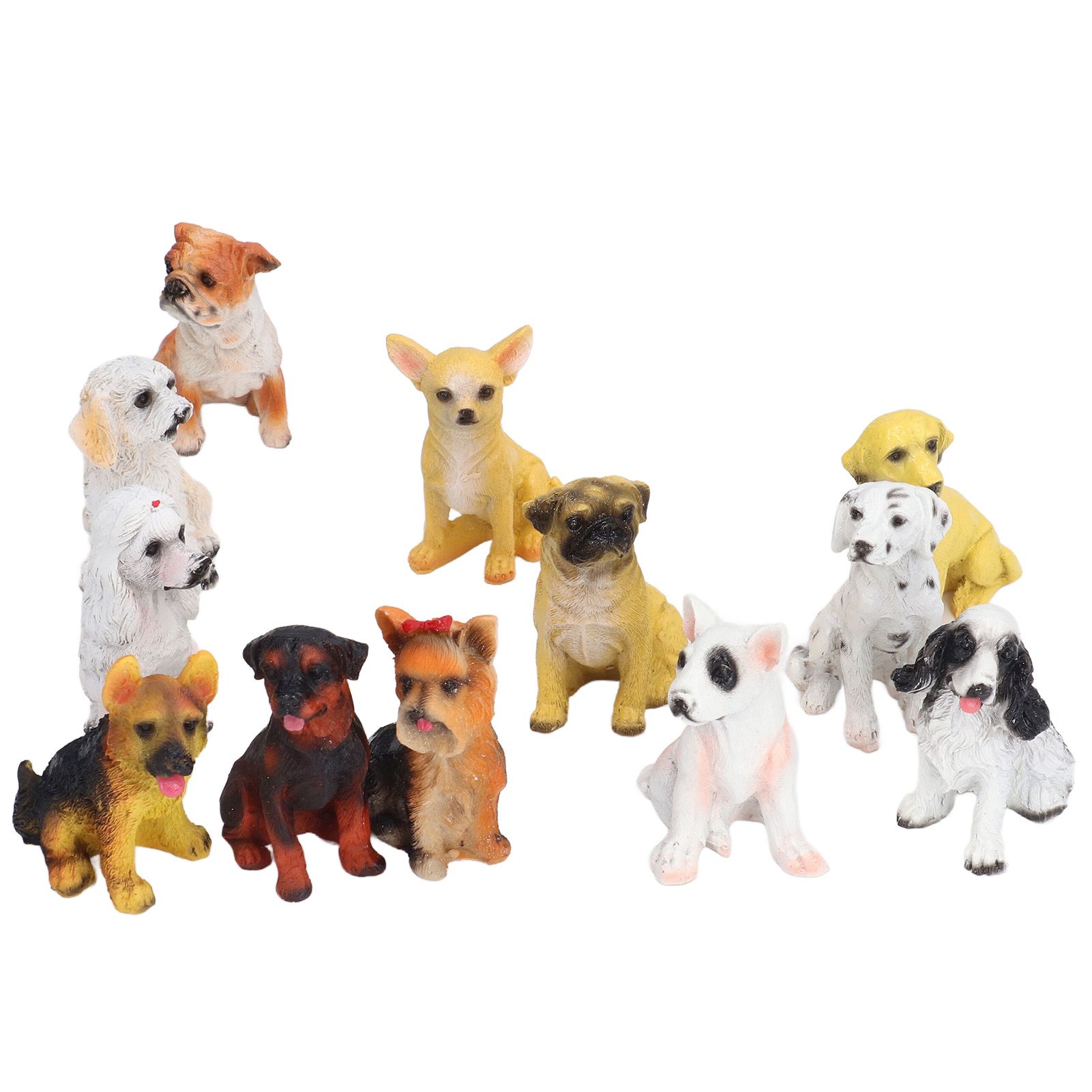 12Pcs Dog Ornaments Waterproof Textured Exquisite Vivid Dog Statues for Garden view 3