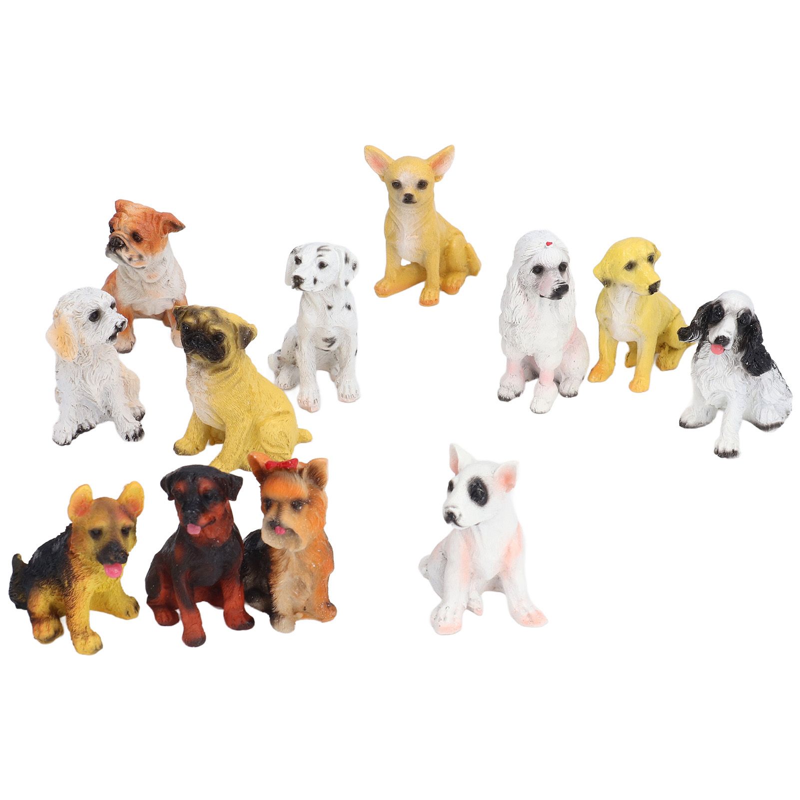 12Pcs Dog Ornaments Waterproof Textured Exquisite Vivid Dog Statues for Garden view 4