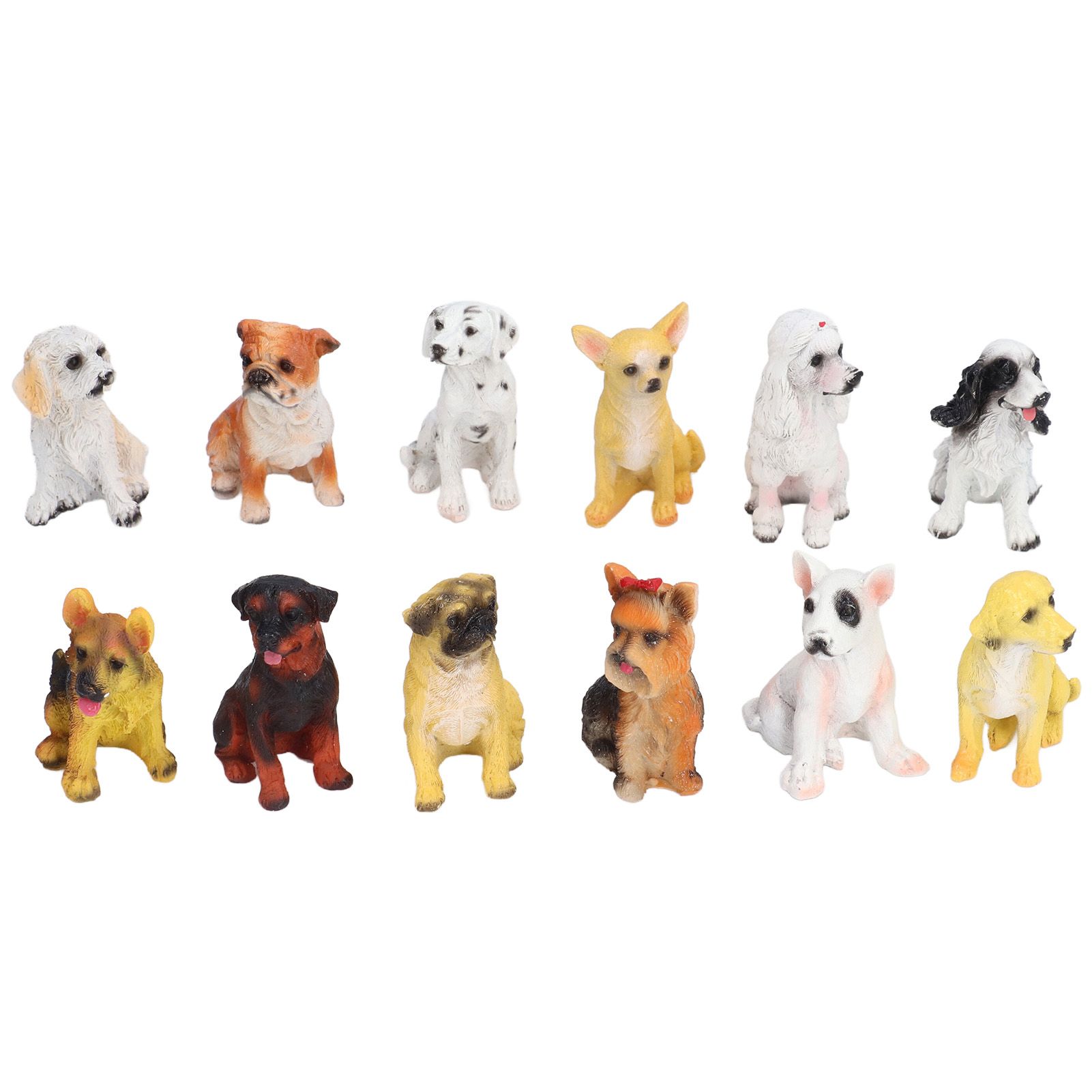 12Pcs Dog Ornaments Waterproof Textured Exquisite Vivid Dog Statues for Garden view 5