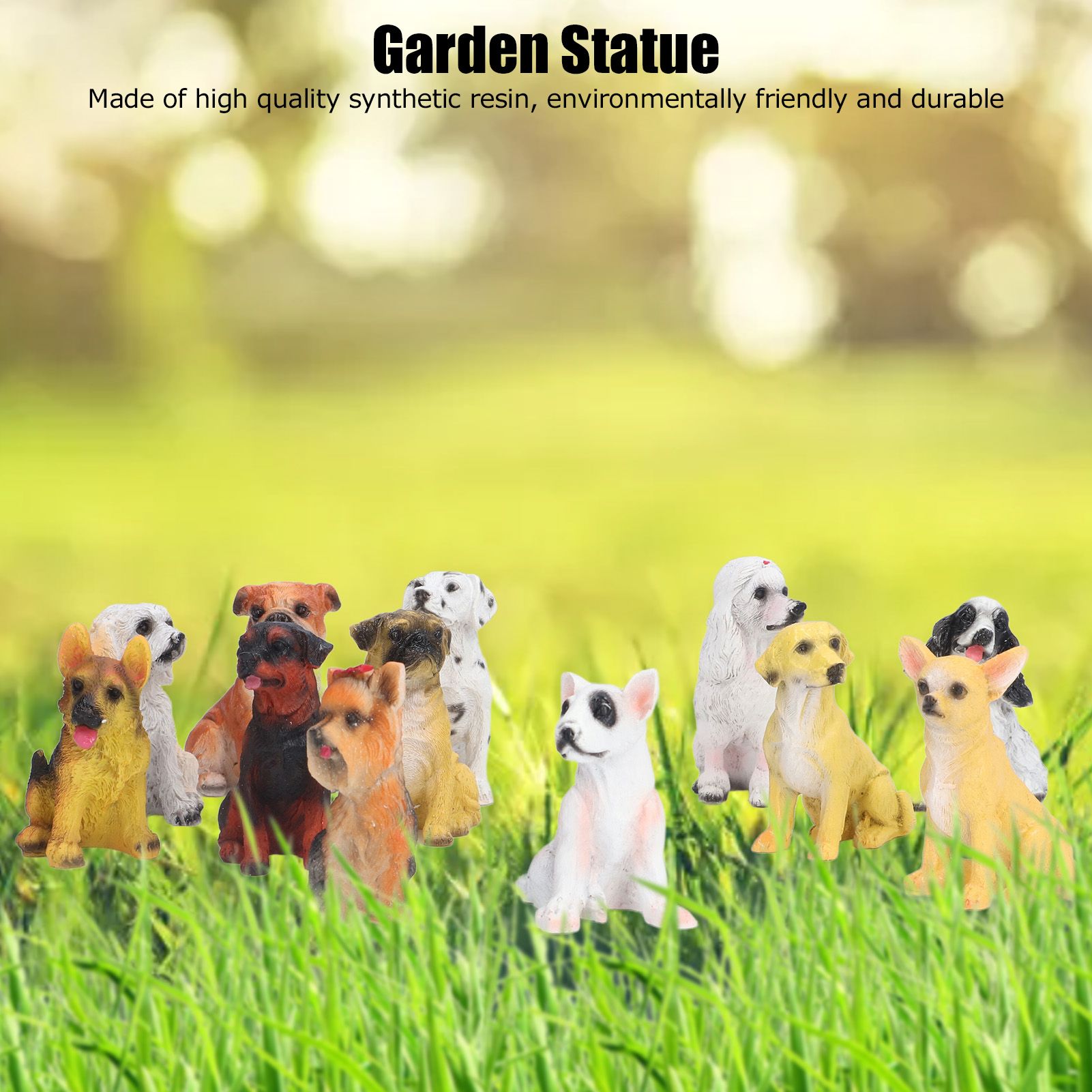 12Pcs Dog Ornaments Waterproof Textured Exquisite Vivid Dog Statues for Garden view 14