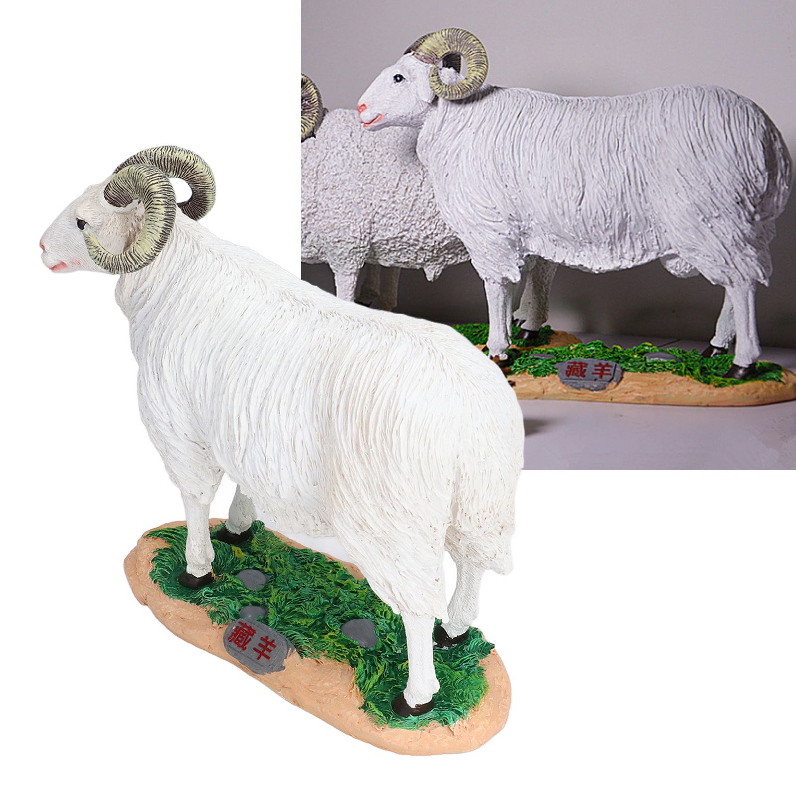 Sheep Statue Cute Vivid Rustic Waterproof Resin Sheep Figurine for Home Yard view 11