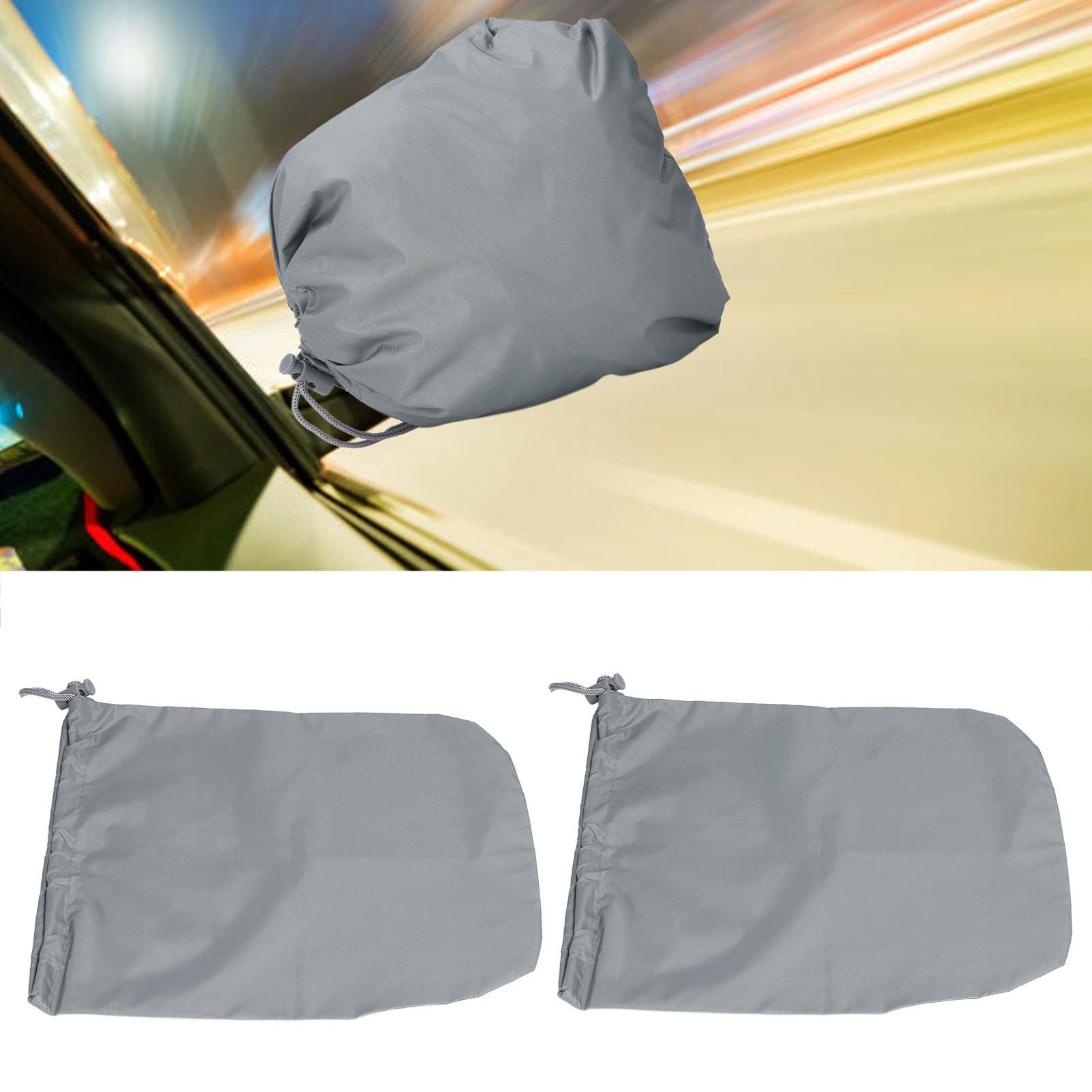 4PCS Car Rearview Mirror Protective Cover 190T Polyester Taffeta Faucet Frost view 12