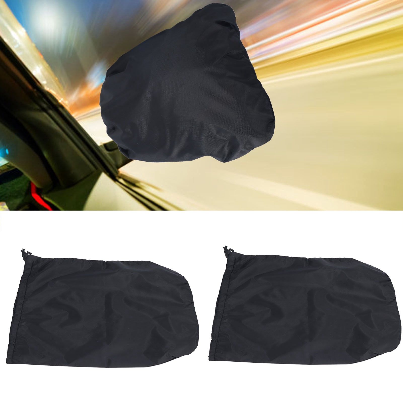 4PCS Car Rearview Mirror Protective Cover 190T Polyester Taffeta Faucet Frost view 12