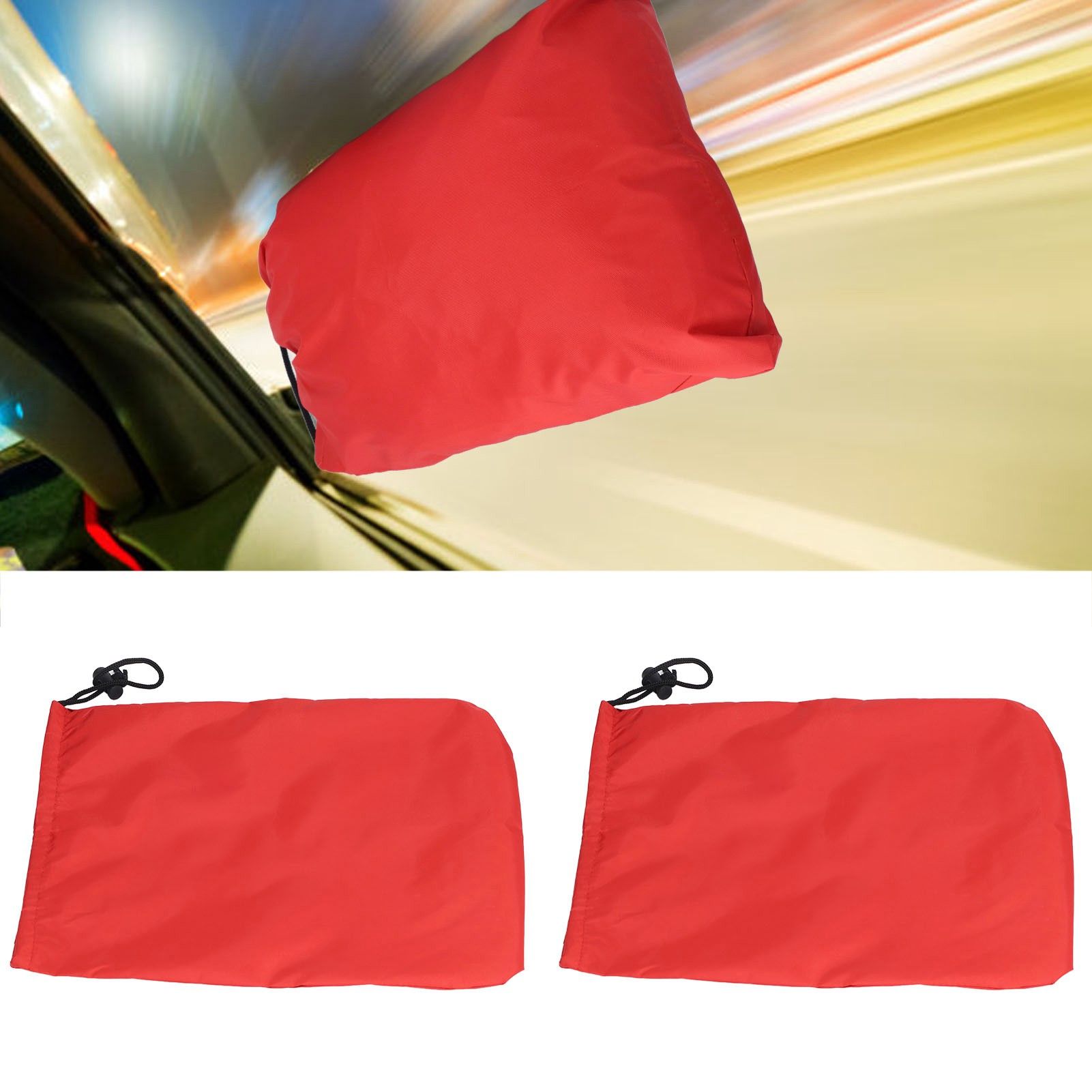 4PCS Car Rearview Mirror Protective Cover 190T Polyester Taffeta Faucet Frost view 12