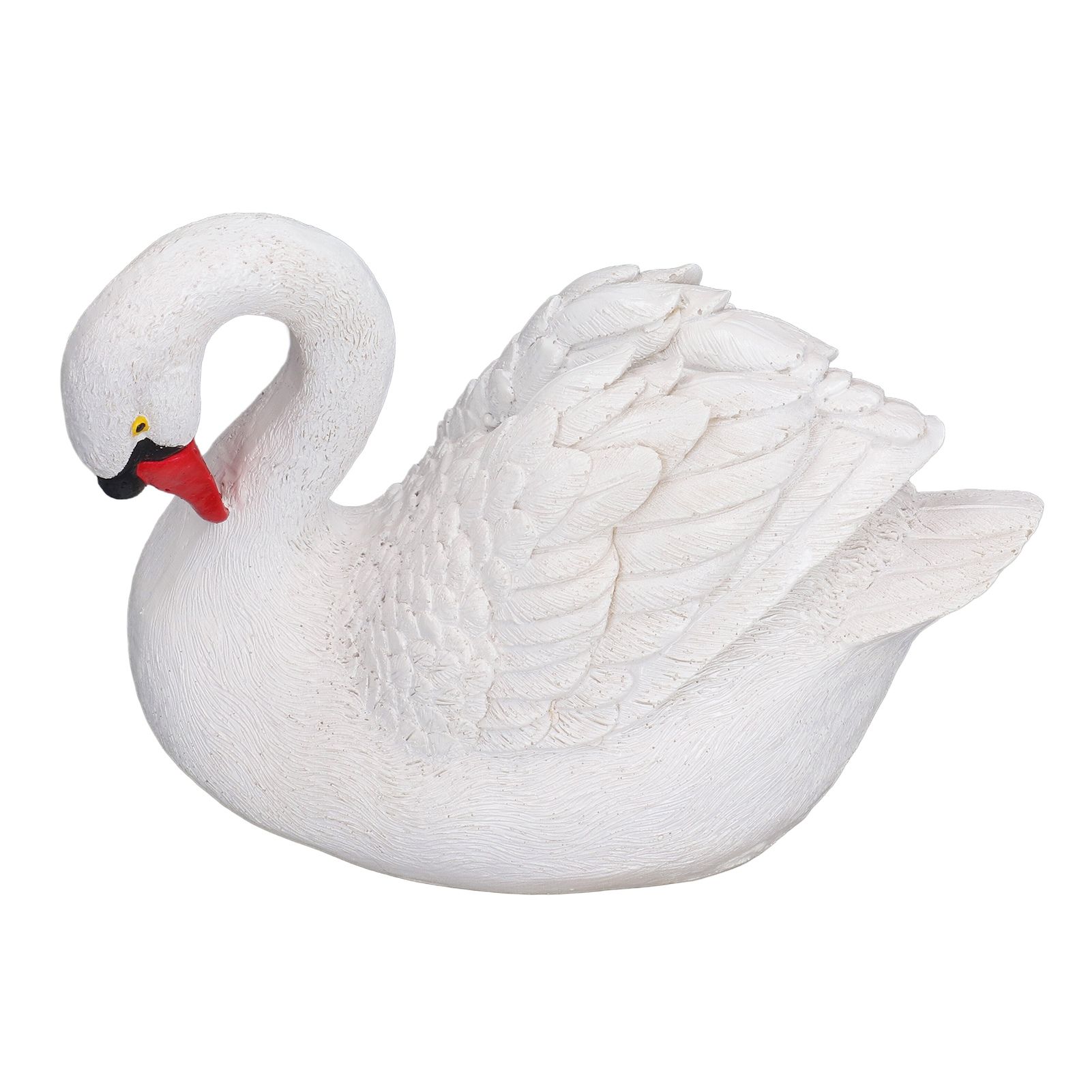 Resin White Swan Figurine Resin White Goose Statue for Outdoor Garden Yard view 2