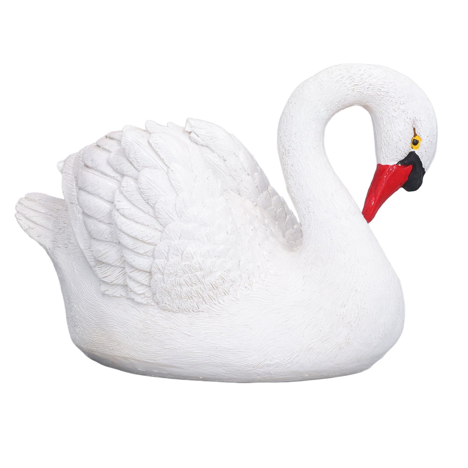 Resin White Swan Figurine Resin White Goose Statue for Outdoor Garden Yard view 4