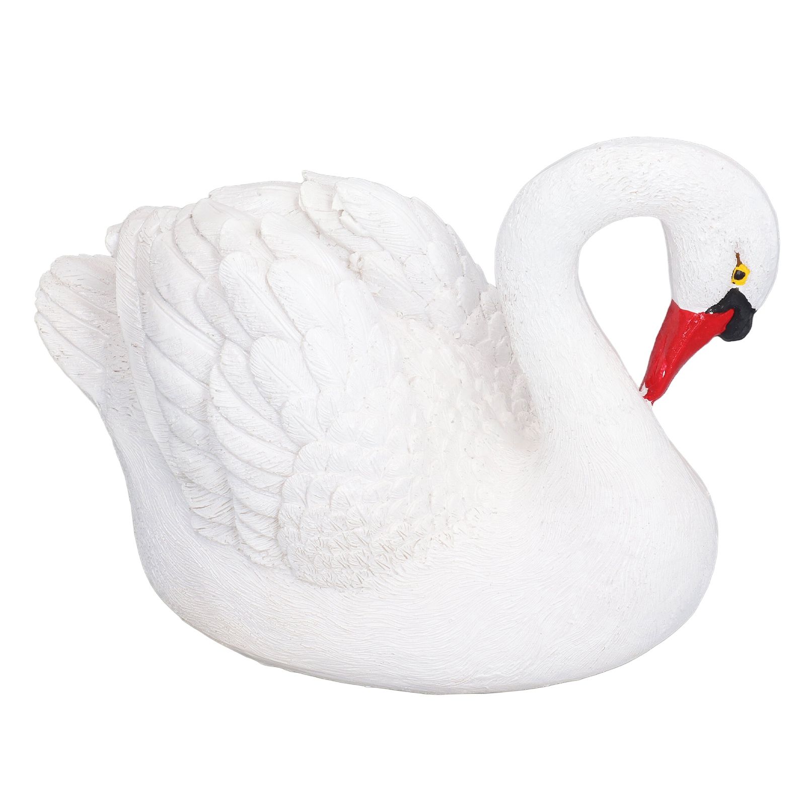 Resin White Swan Figurine Resin White Goose Statue for Outdoor Garden Yard view 5