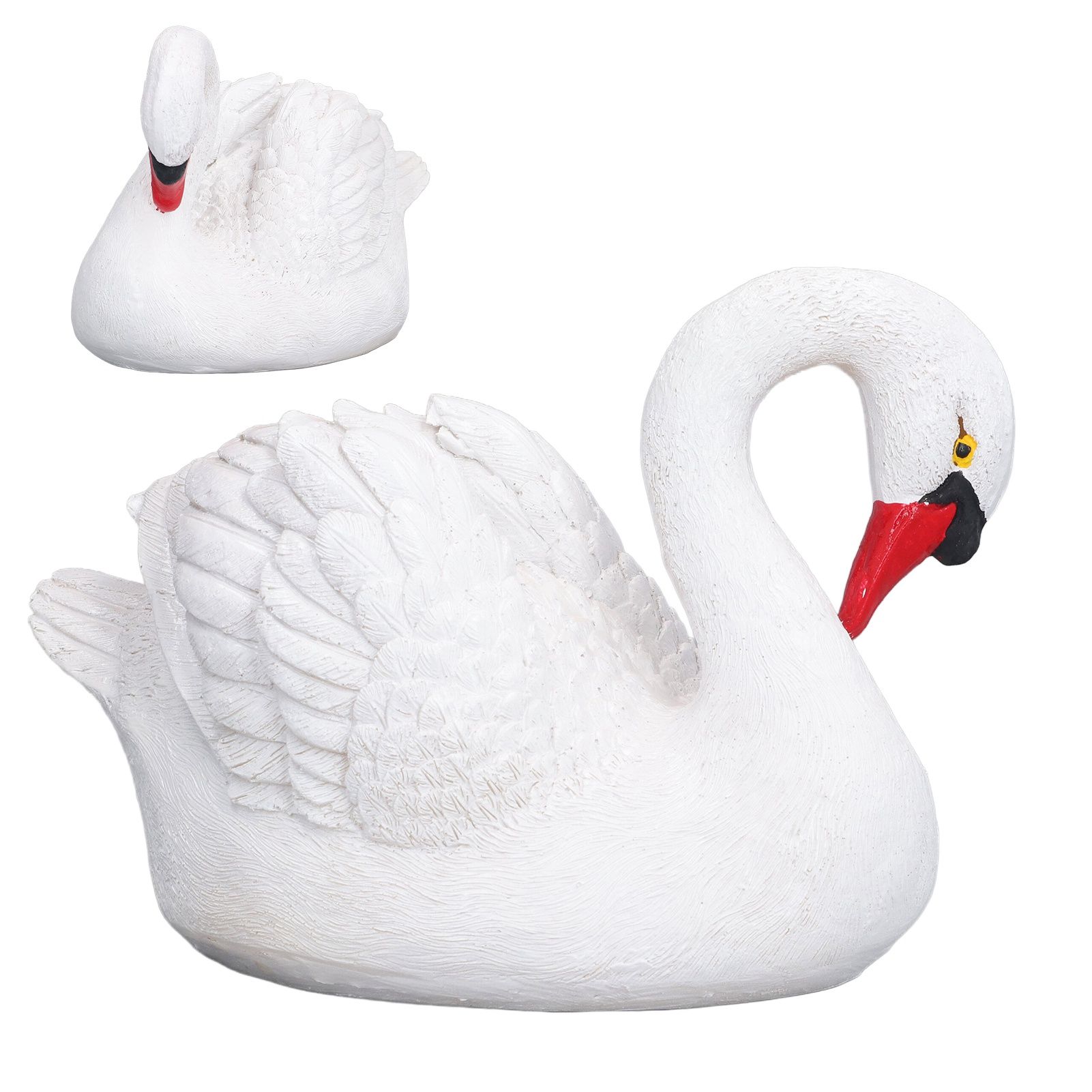 Resin White Swan Figurine Resin White Goose Statue for Outdoor Garden Yard view 8