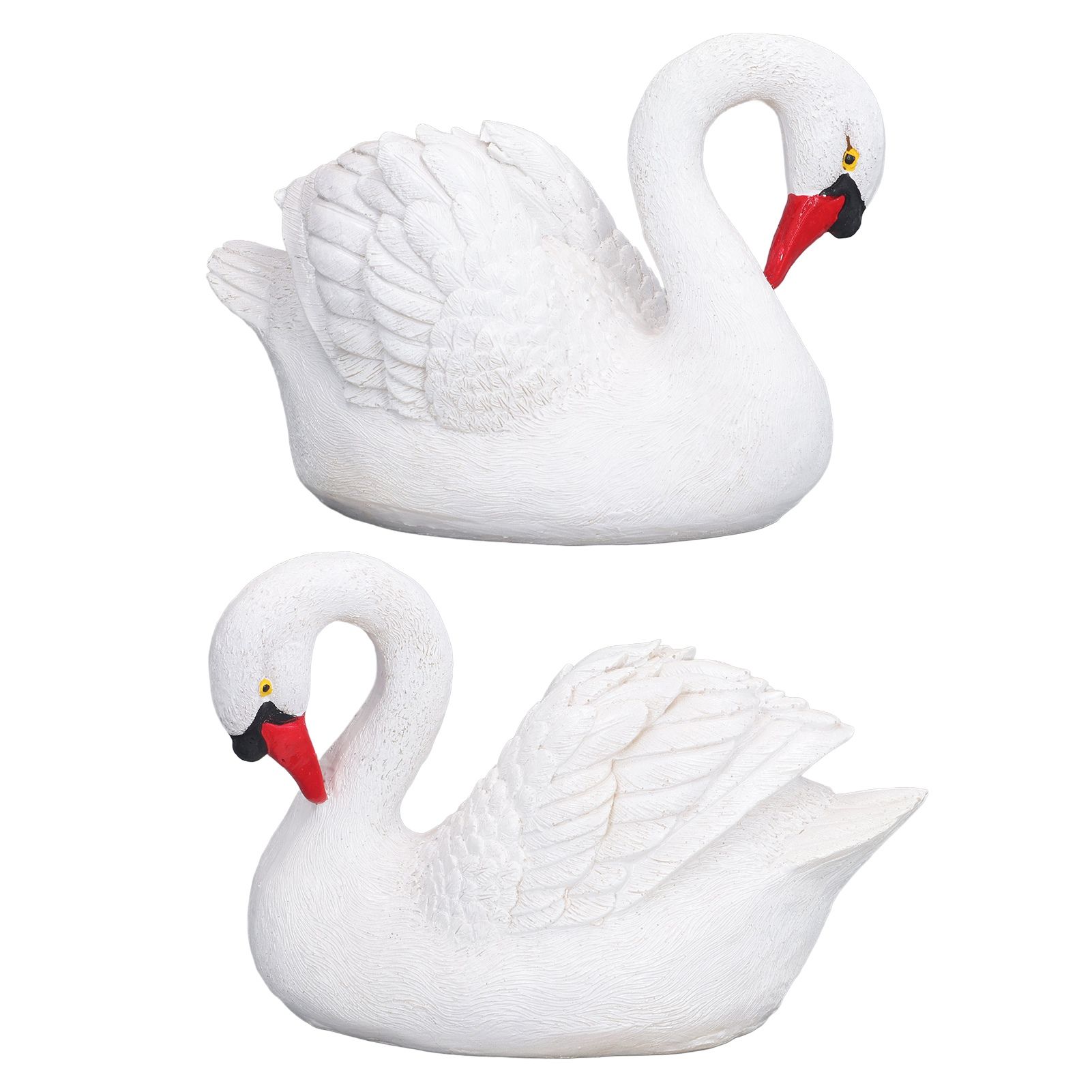 Resin White Swan Figurine Resin White Goose Statue for Outdoor Garden Yard view 9