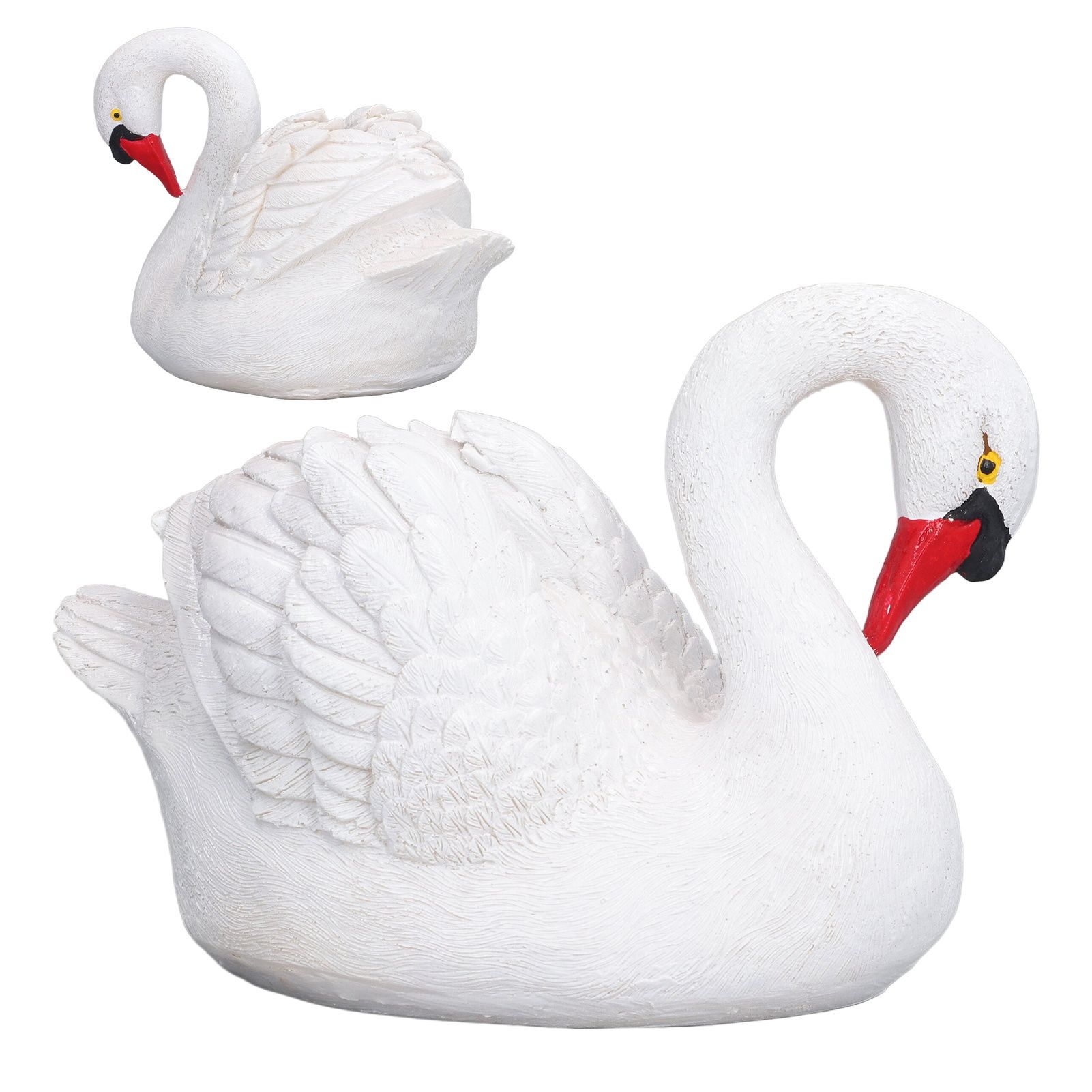 Resin White Swan Figurine Resin White Goose Statue for Outdoor Garden Yard view 10