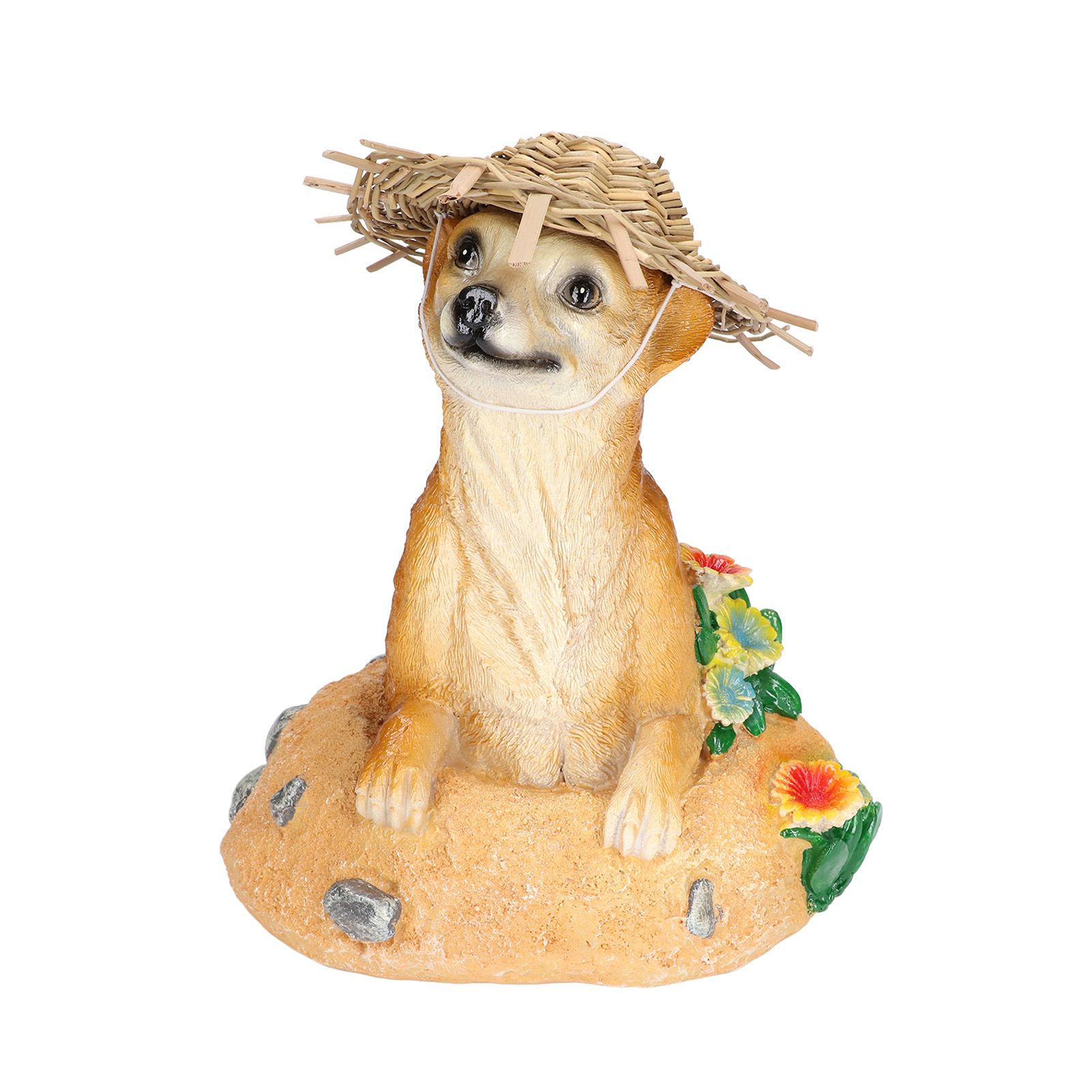 Straw Hat Meerkat Ornaments Meerkat Garden Statue Flower Pot Decoration Resin view 2