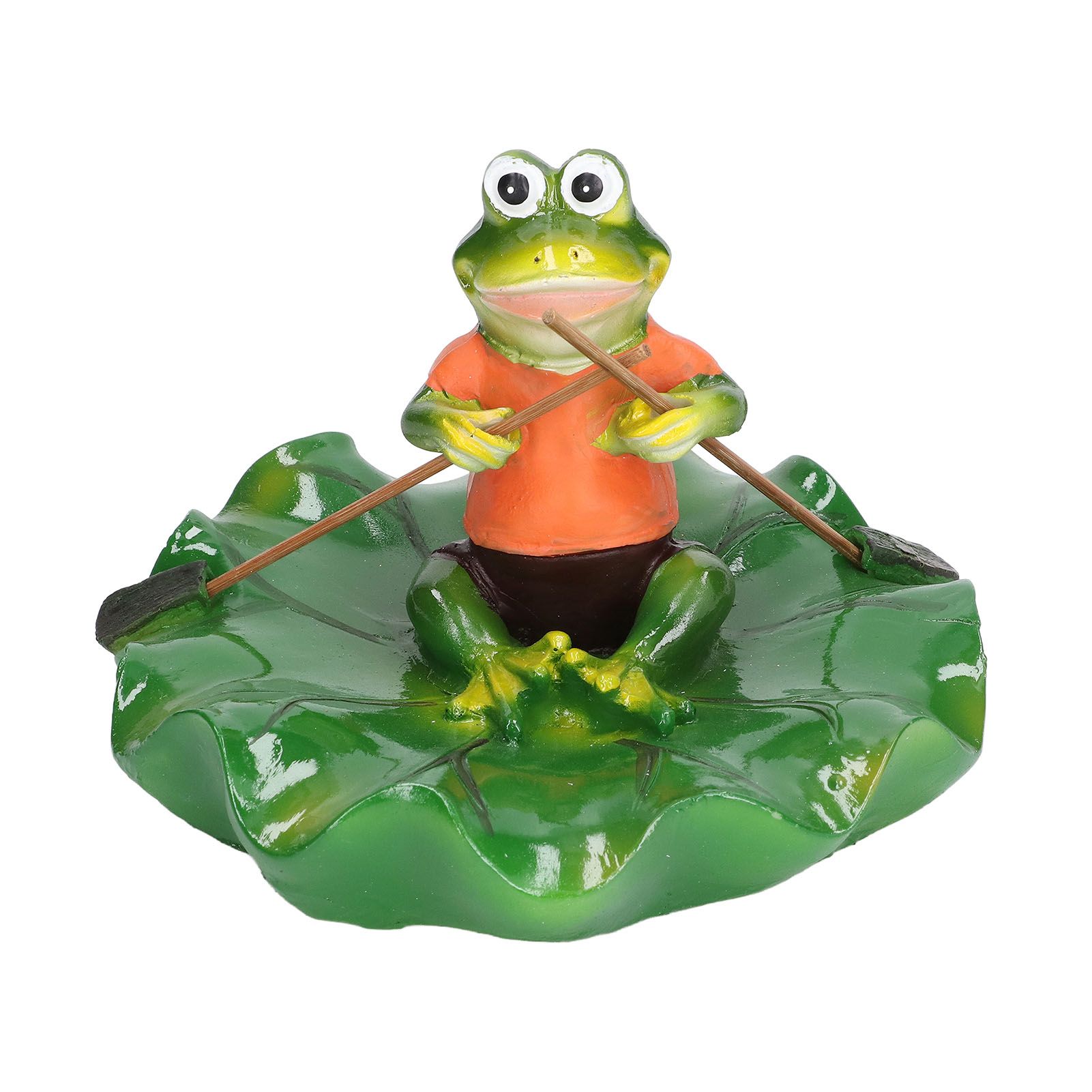 Simulation Resin Floating Lotus Leaf Frogs Ornament Fish Pond Fountain — image 1