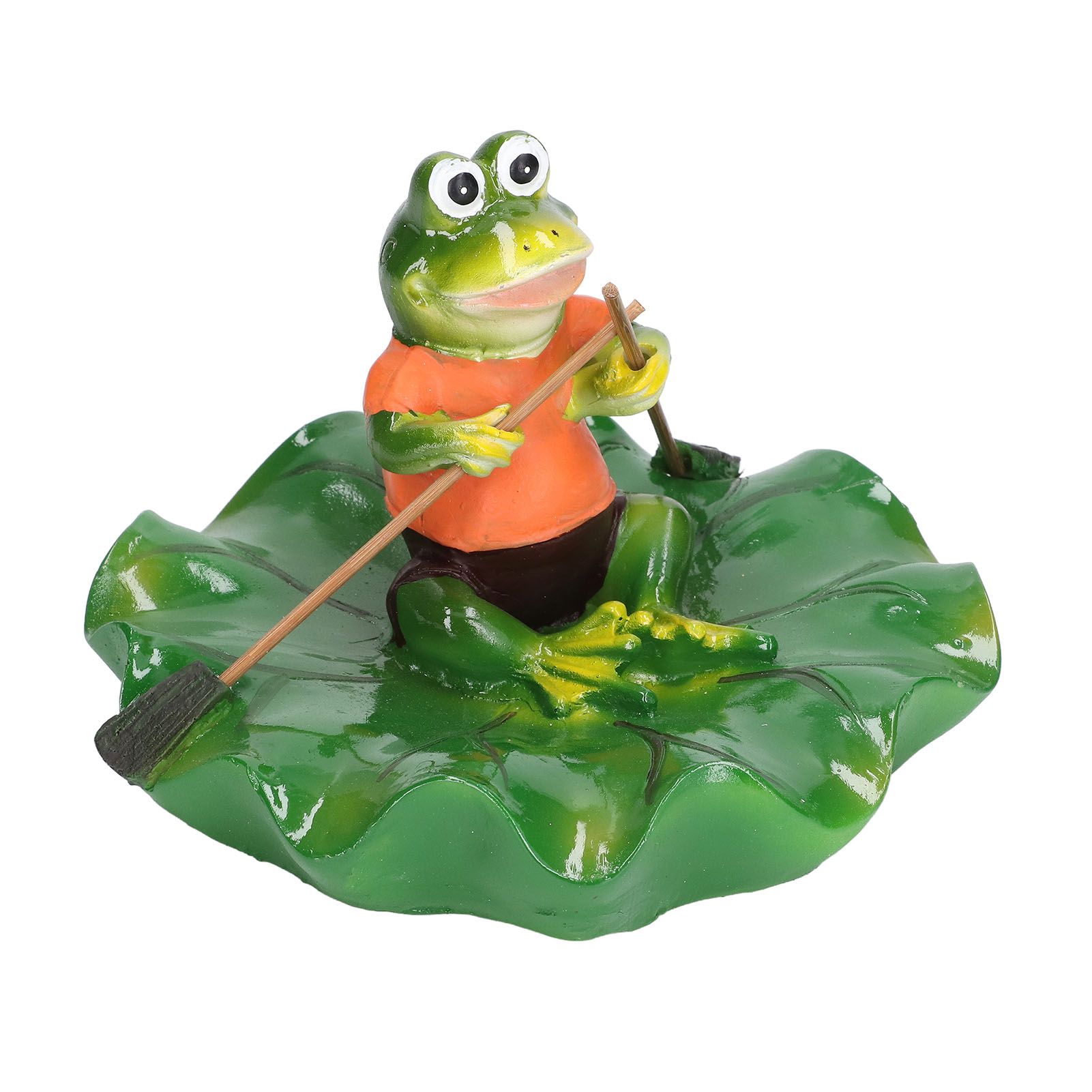 Simulation Resin Floating Lotus Leaf Frogs Ornament Fish Pond Fountain view 3