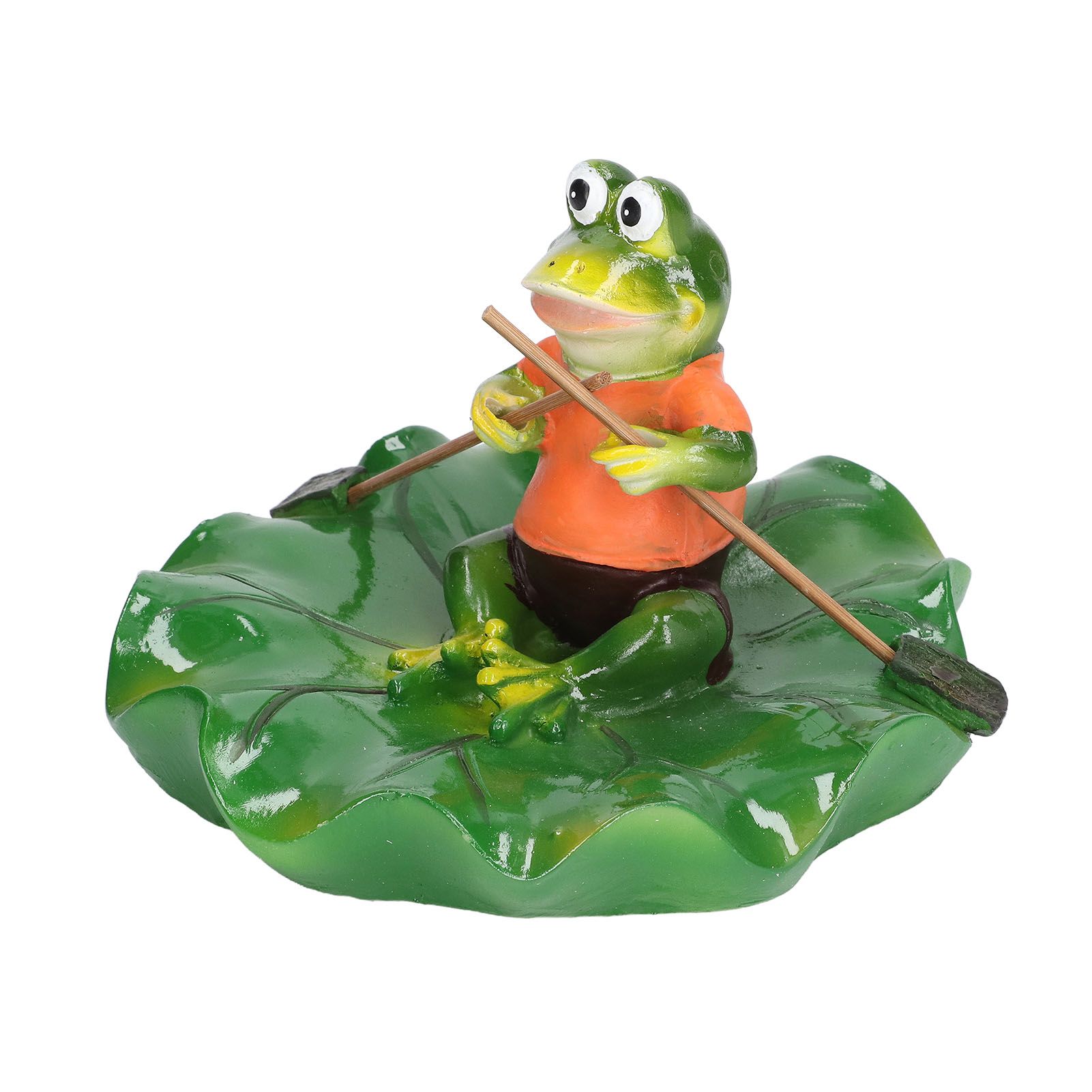 Simulation Resin Floating Lotus Leaf Frogs Ornament Fish Pond Fountain view 5