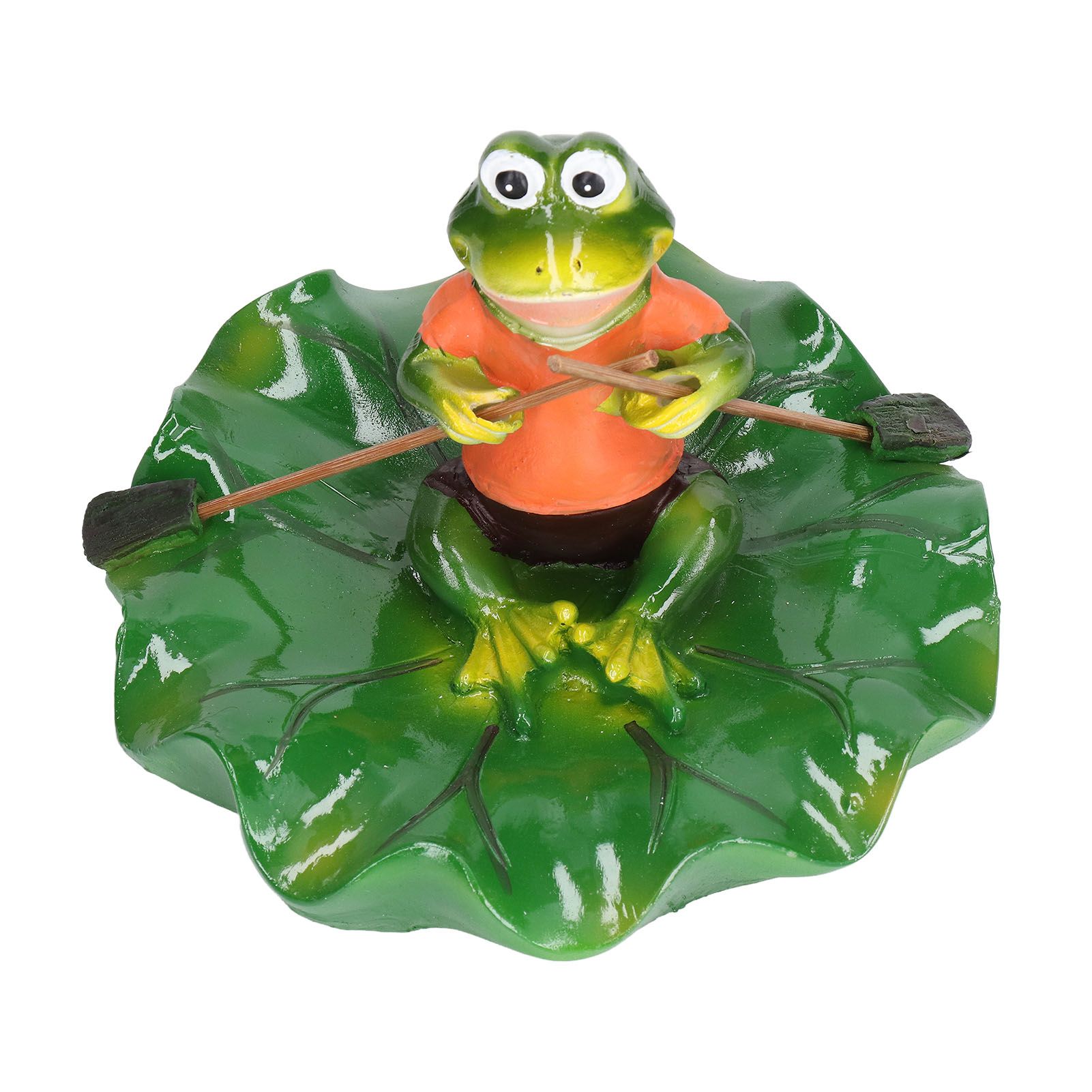 Simulation Resin Floating Lotus Leaf Frogs Ornament Fish Pond Fountain view 6