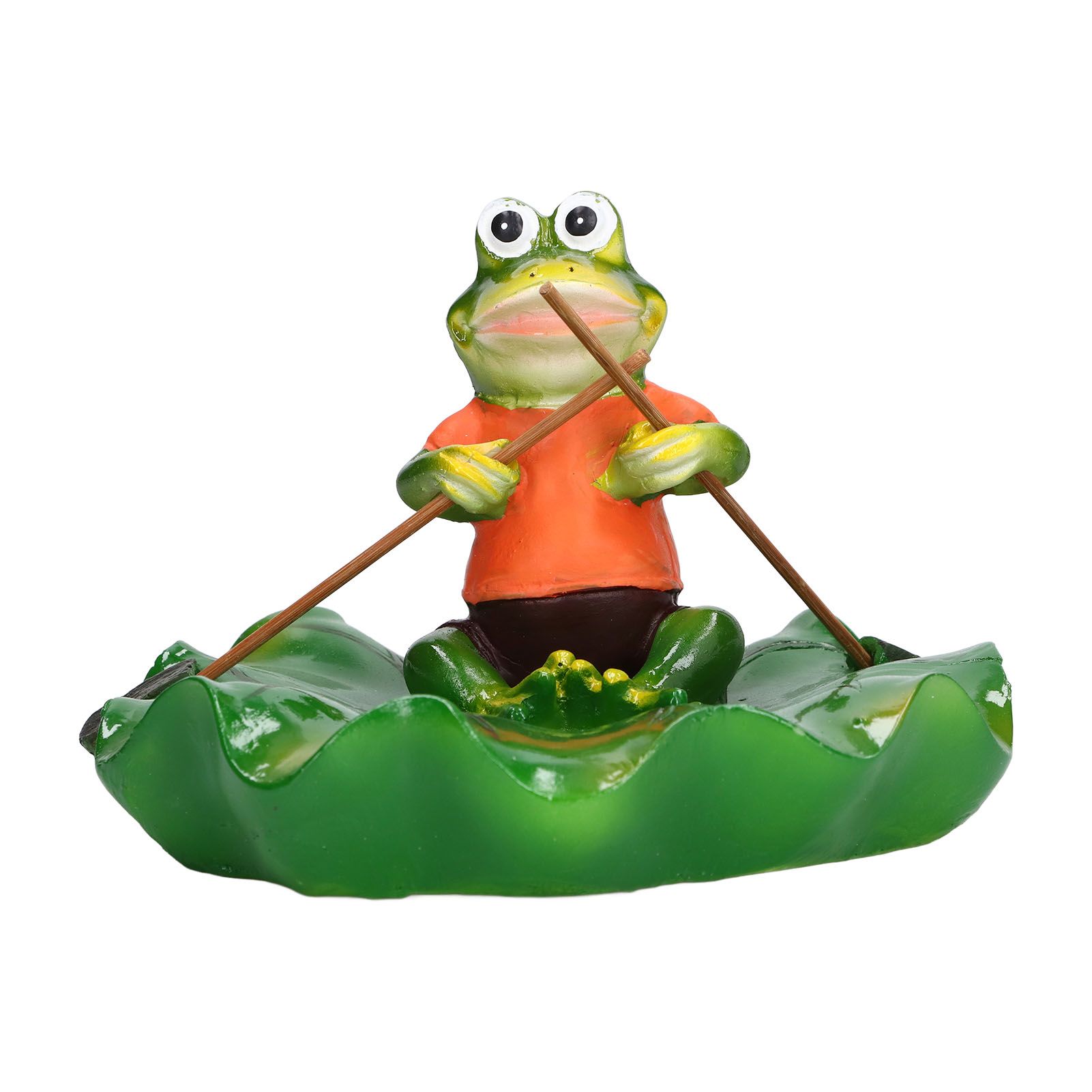 Simulation Resin Floating Lotus Leaf Frogs Ornament Fish Pond Fountain view 7