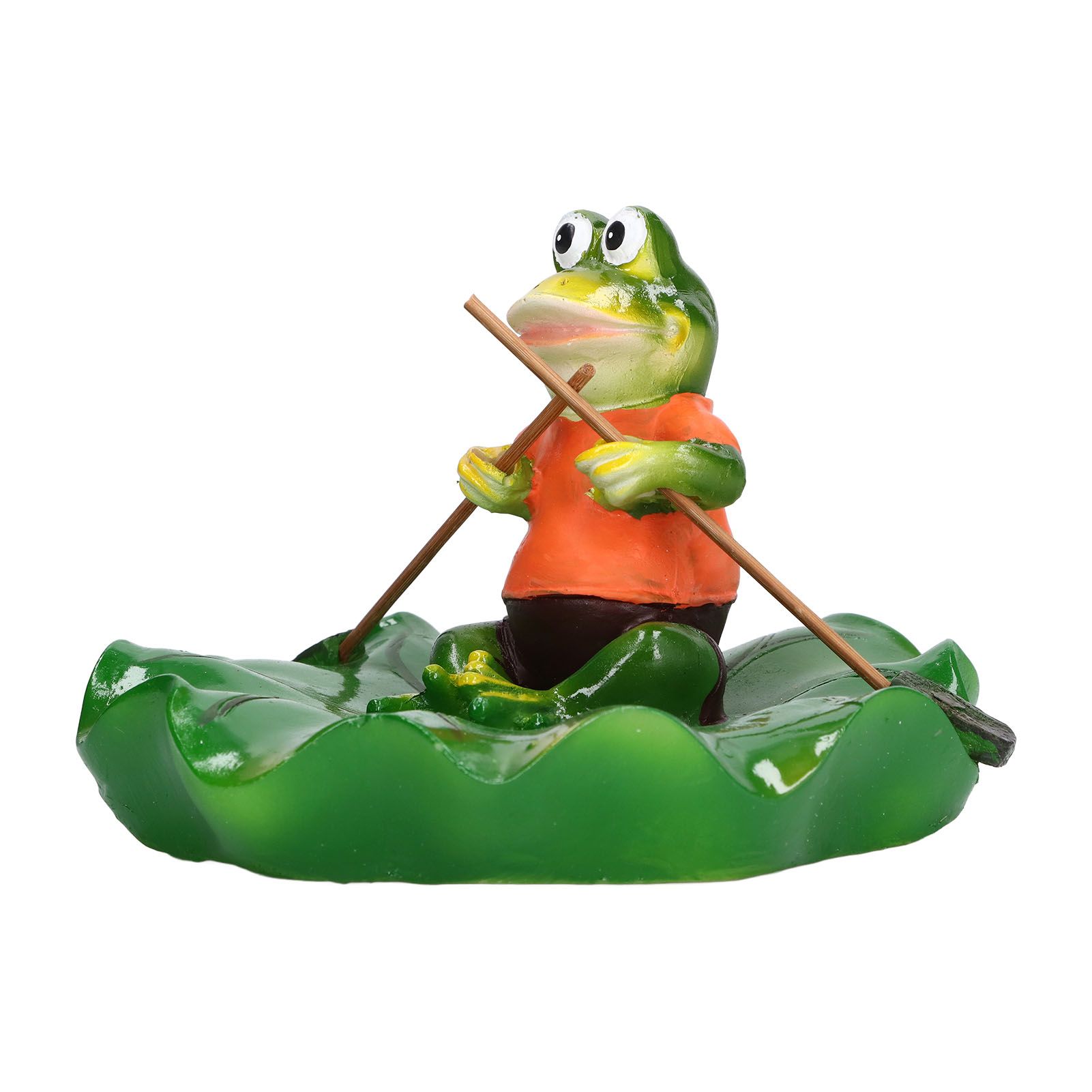 Simulation Resin Floating Lotus Leaf Frogs Ornament Fish Pond Fountain view 8