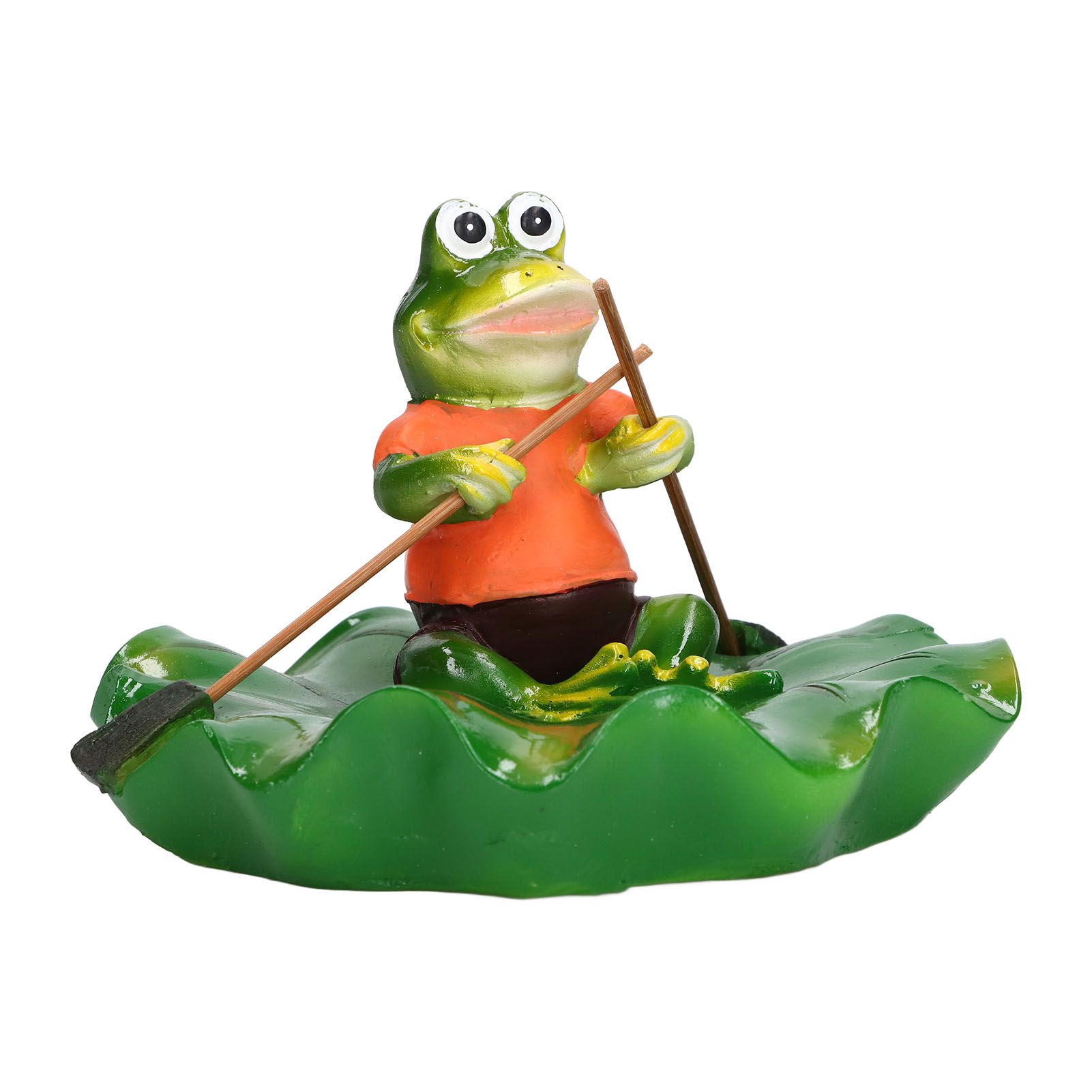 Simulation Resin Floating Lotus Leaf Frogs Ornament Fish Pond Fountain view 9