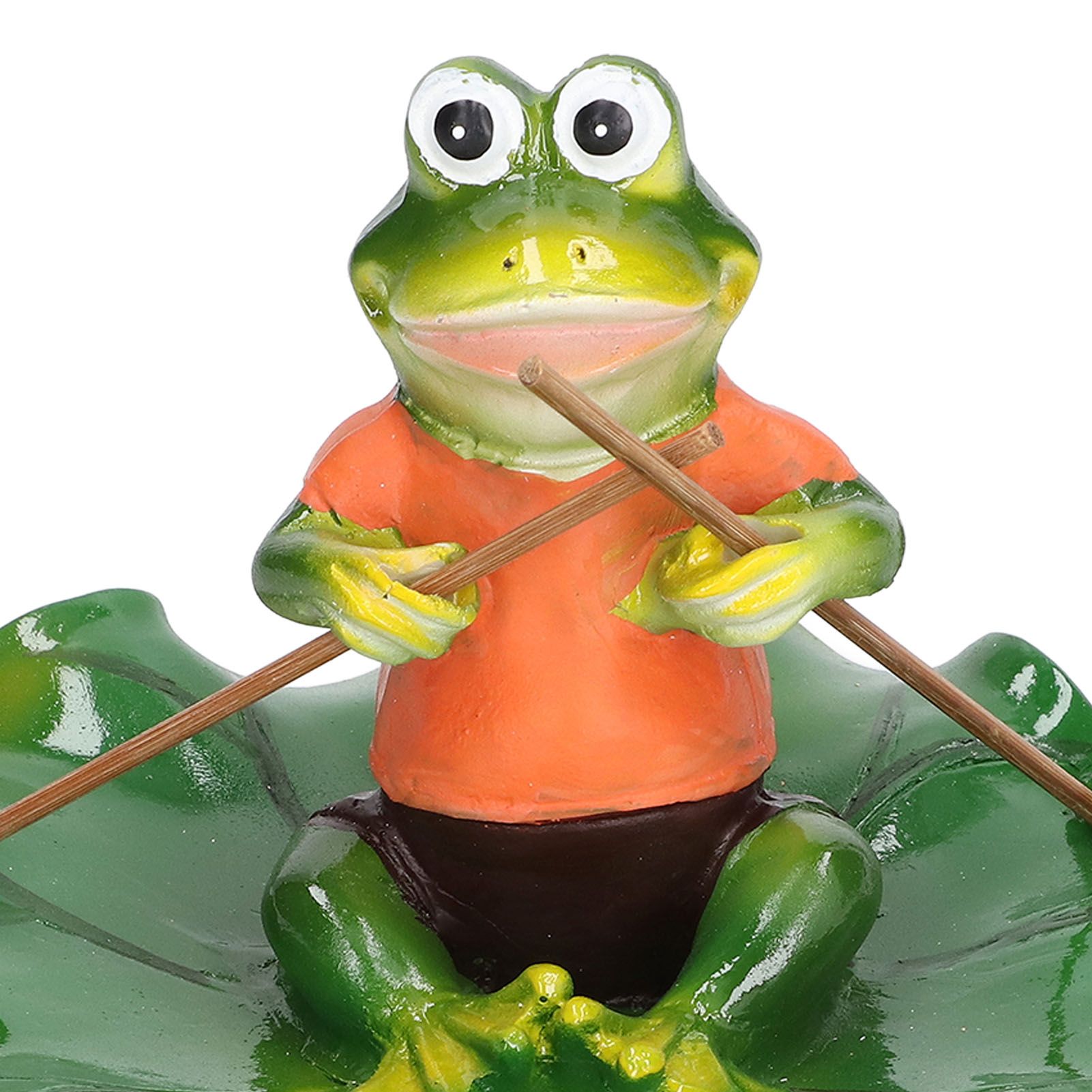 Simulation Resin Floating Lotus Leaf Frogs Ornament Fish Pond Fountain view 14