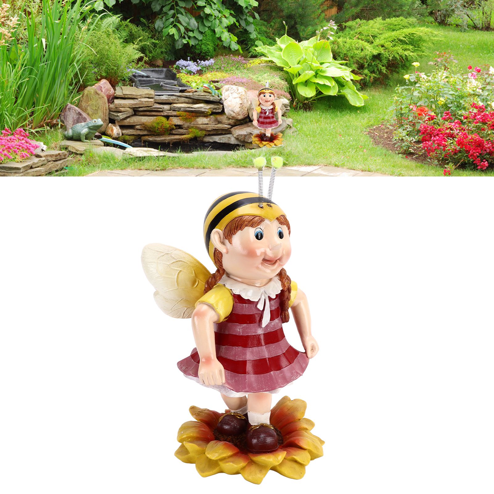 Garden Resin Ornament Cartoon Bee Waterproof Pastoral Style Outdoor Statue for view 11