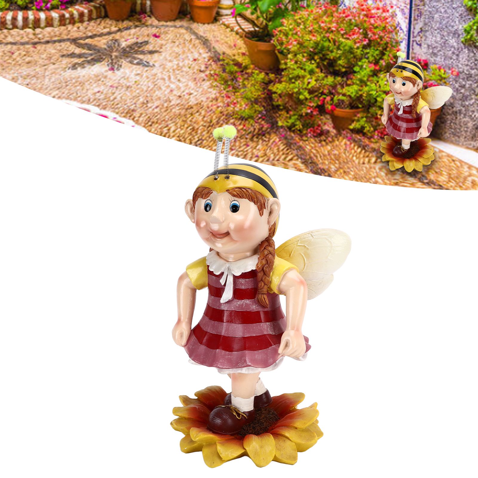 Garden Resin Ornament Cartoon Bee Waterproof Pastoral Style Outdoor Statue for view 12