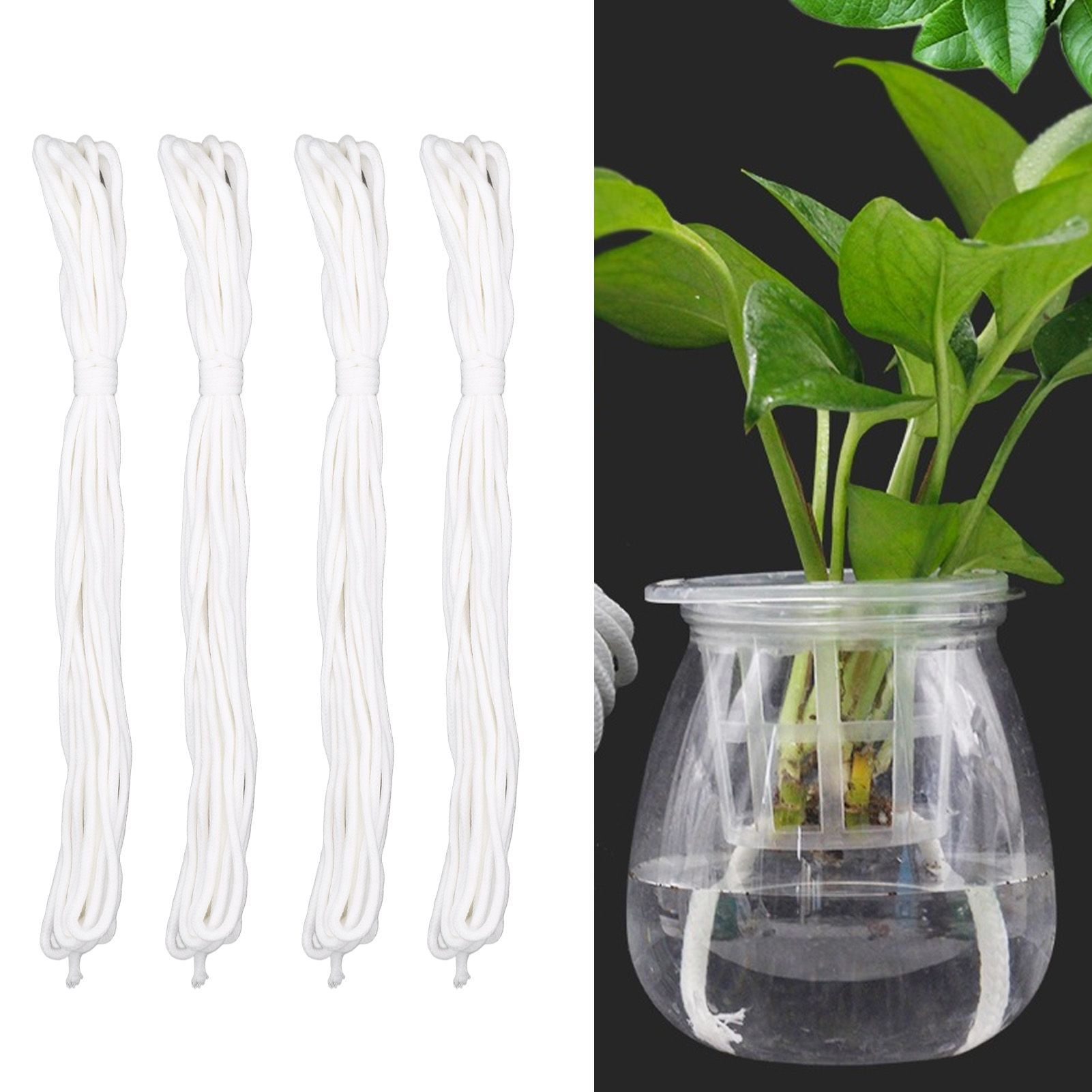 4Pcs Self Watering Cotton Rope Wick Cord Hydroponic Wicking Cord for Indoor view 11