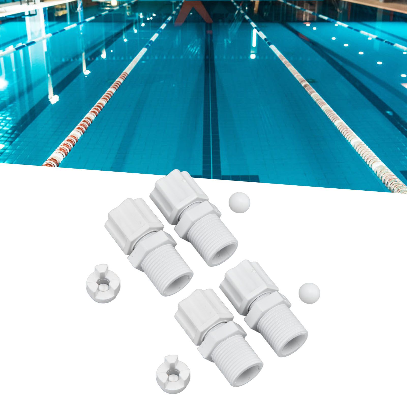 2Set Check Valve Inlet Fitting Adapter Assembly Swimming Pool Cleaning view 11