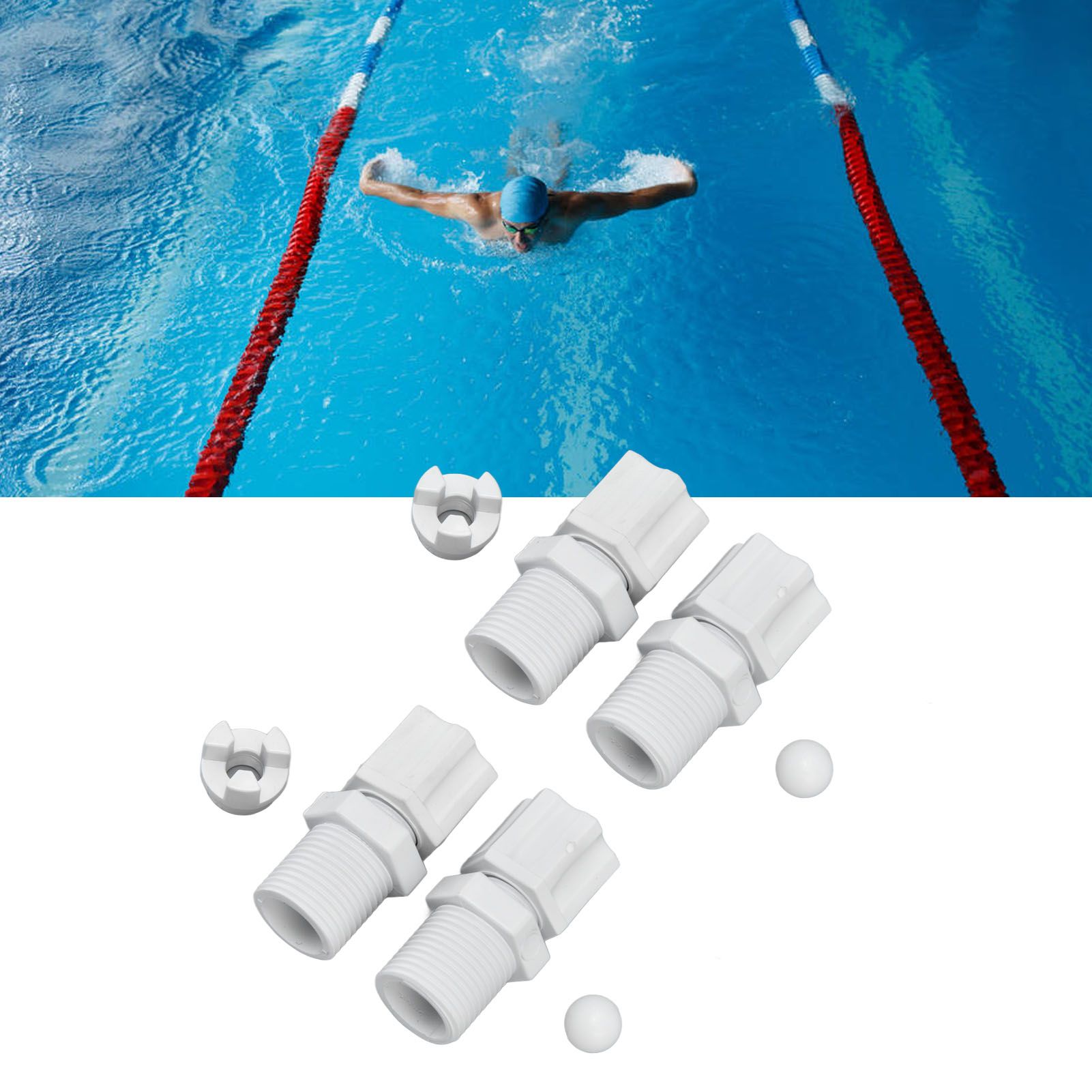 2Set Check Valve Inlet Fitting Adapter Assembly Swimming Pool Cleaning view 12