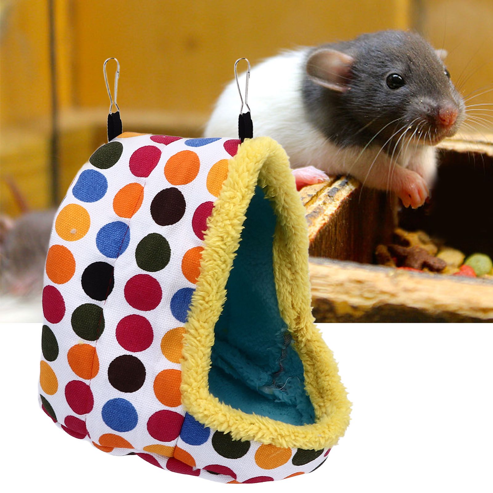 Pet Hamster Cave Bed Soft Comfortable Foldable Portable Thick Warm Easy view 11