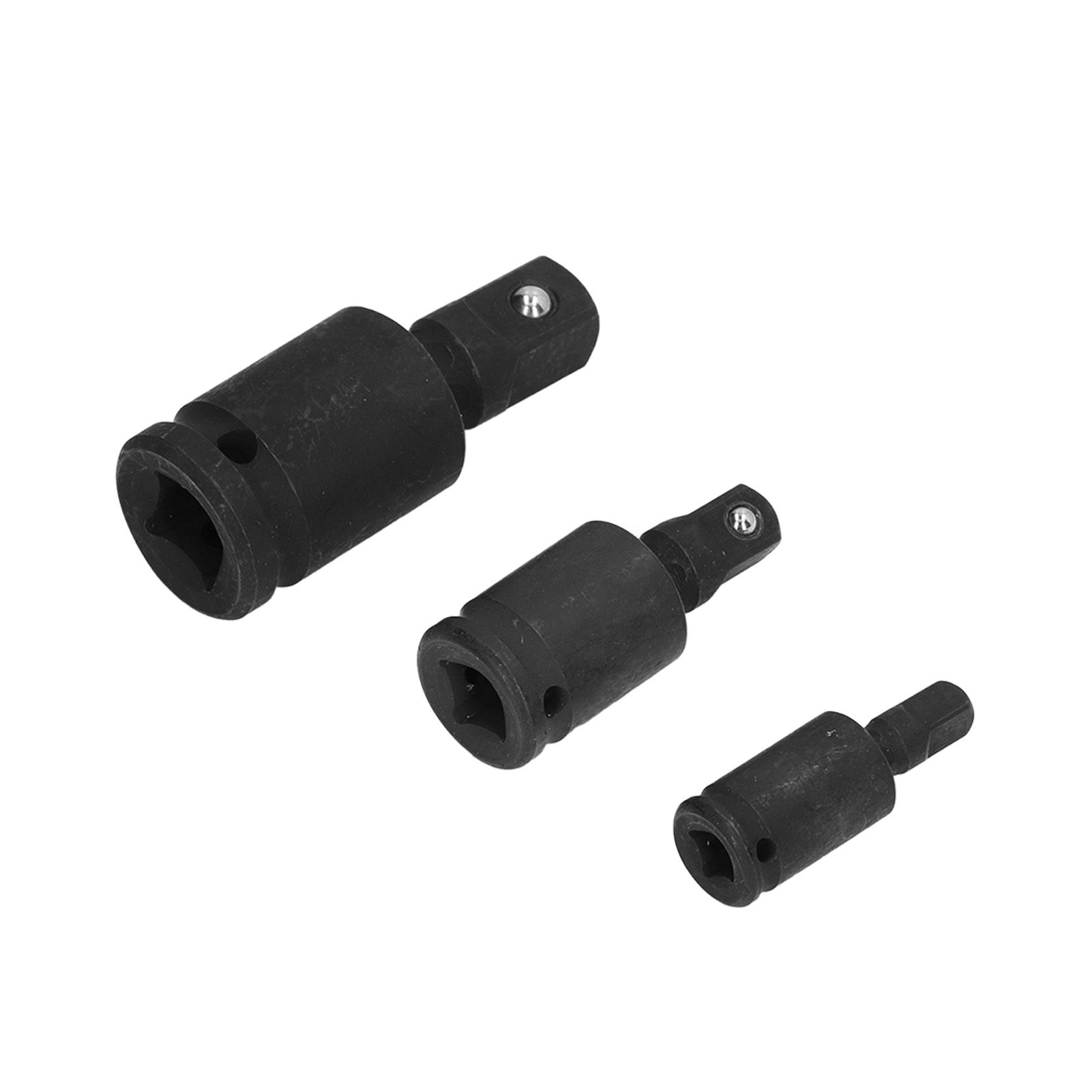 3PCS Universal Joint Socket Adapter 1/2 1/4 3/8 Drive Impact Adapter Socket view 2