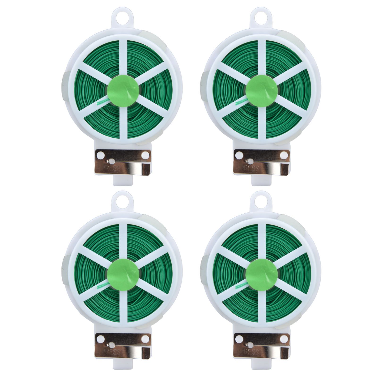 4pcs Plant Ties 50 Meters Green Twist Ties Wire with Built in Cutter for